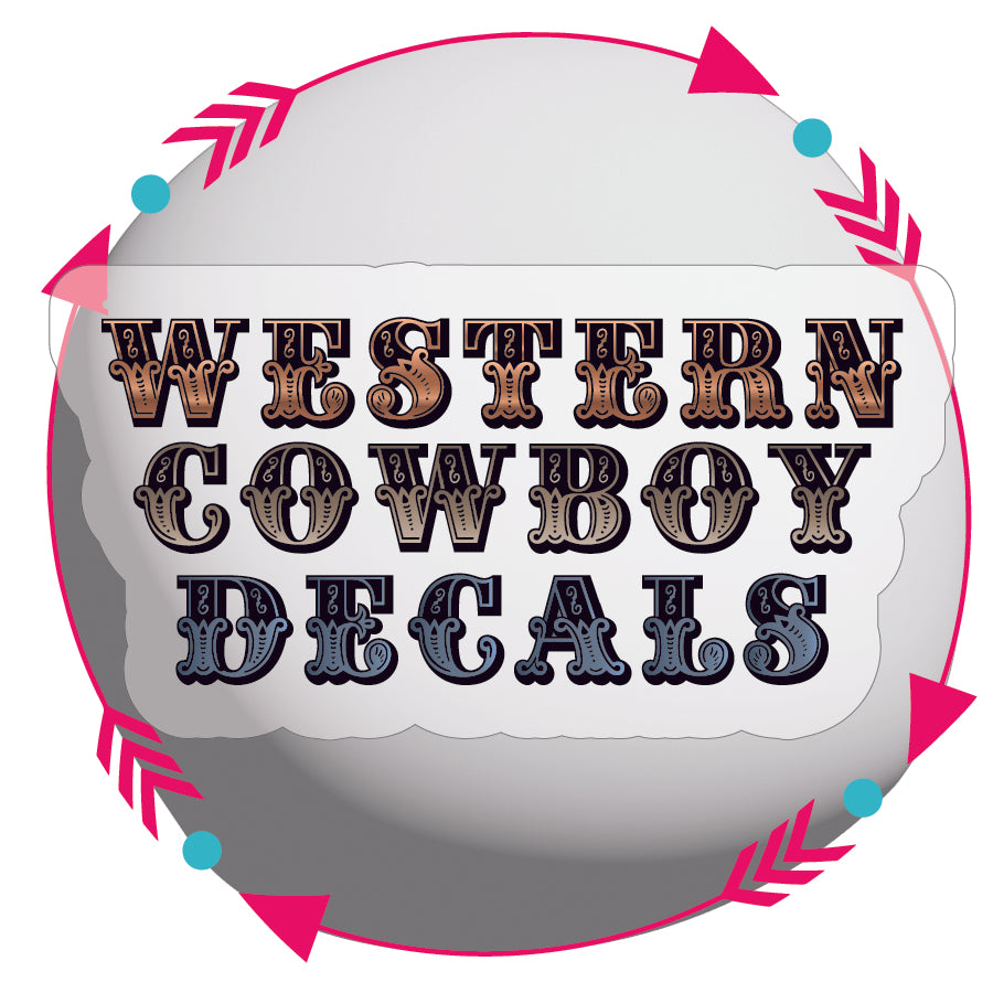Western Tumbler Decals Wild West Cowboy Custom Travel Mug Decals