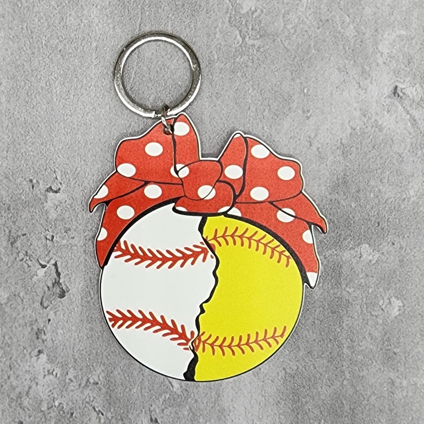 Softball Baseball Keychain
