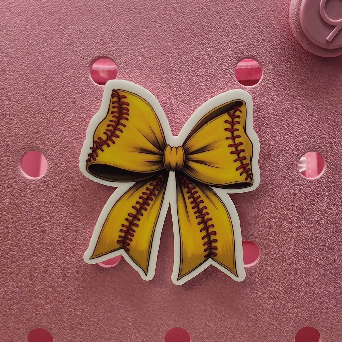 Sport Bows Bag Charm With Button