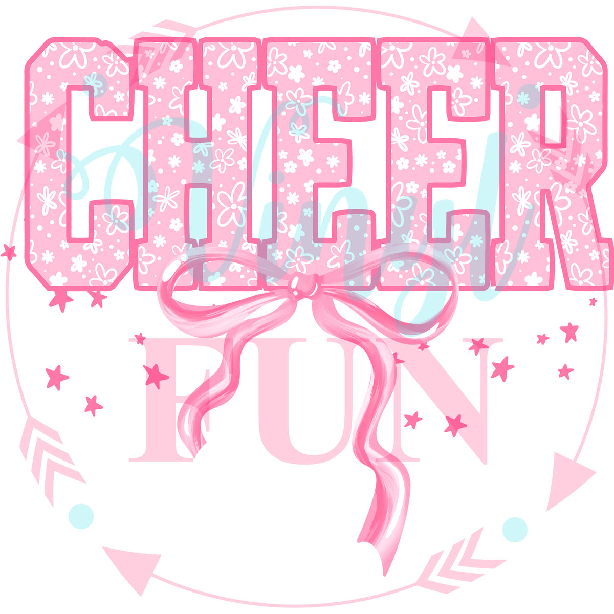 Cheer With Bow Sleeves Transfer - 84