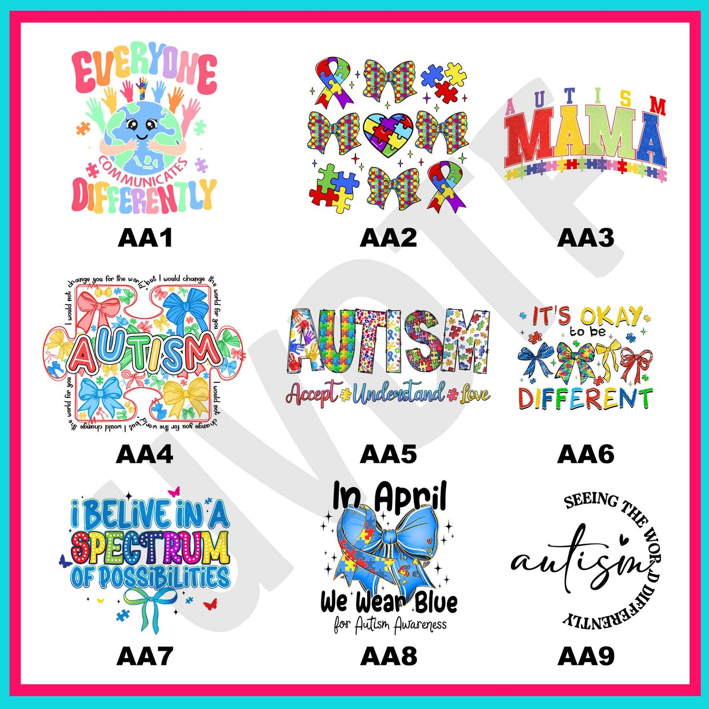 UVDTF April is for Autism Decals