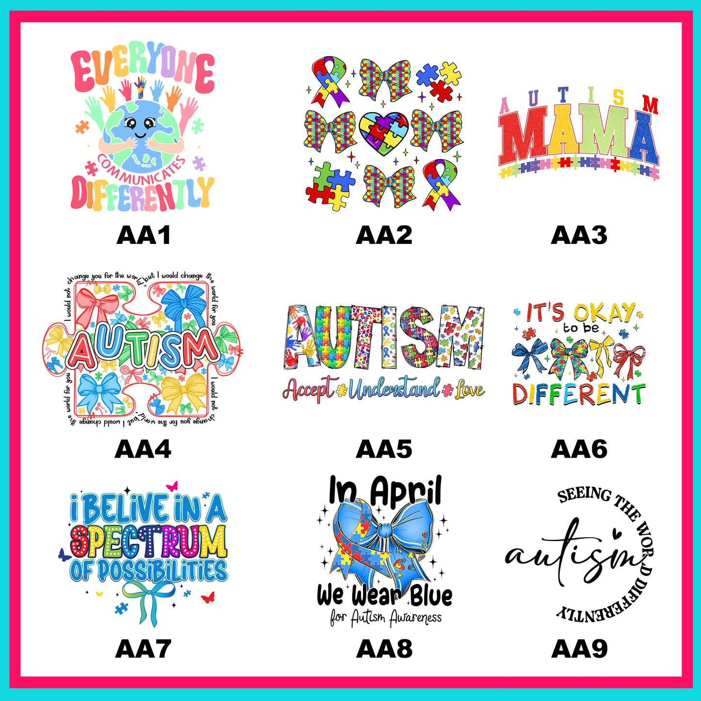 April is for Autism Transfers- For Fabrics