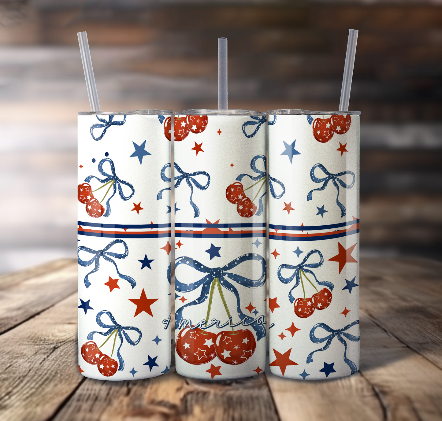 America Cherries Wrap For Straight Tumbler - S791