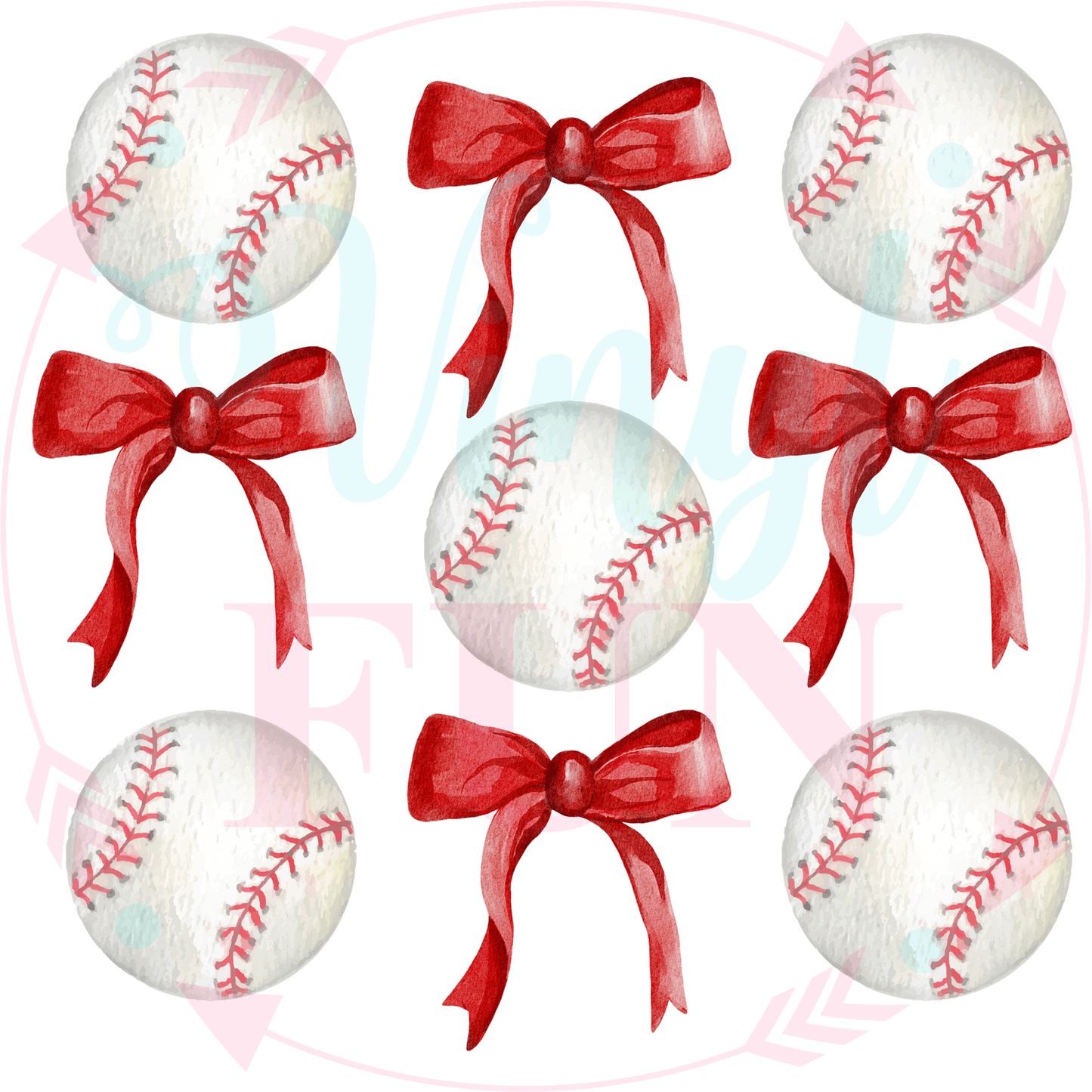 Baseball Bows Transfer -61