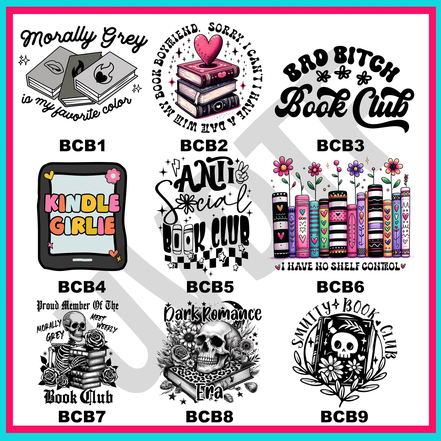 UVDTF Book Club Babe Decals -V18