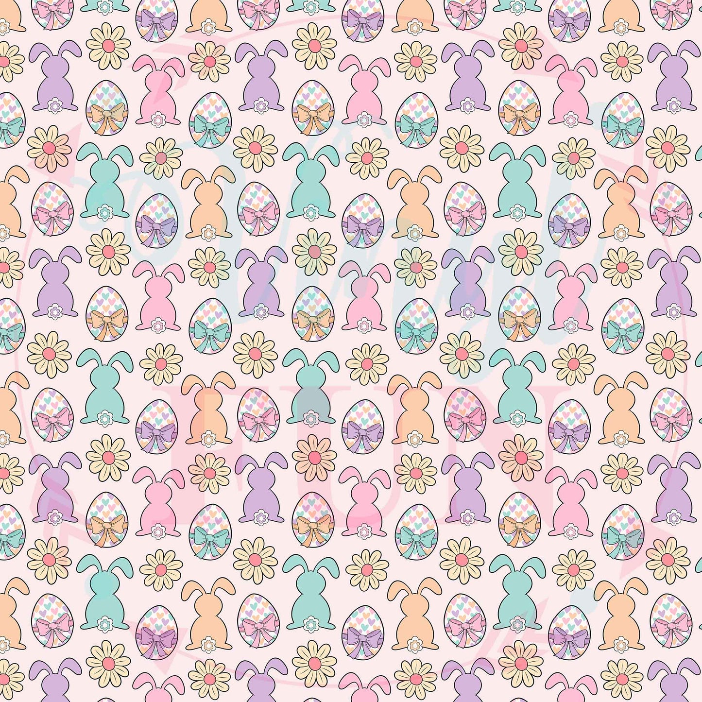 Bunnies & Flowers Pattern