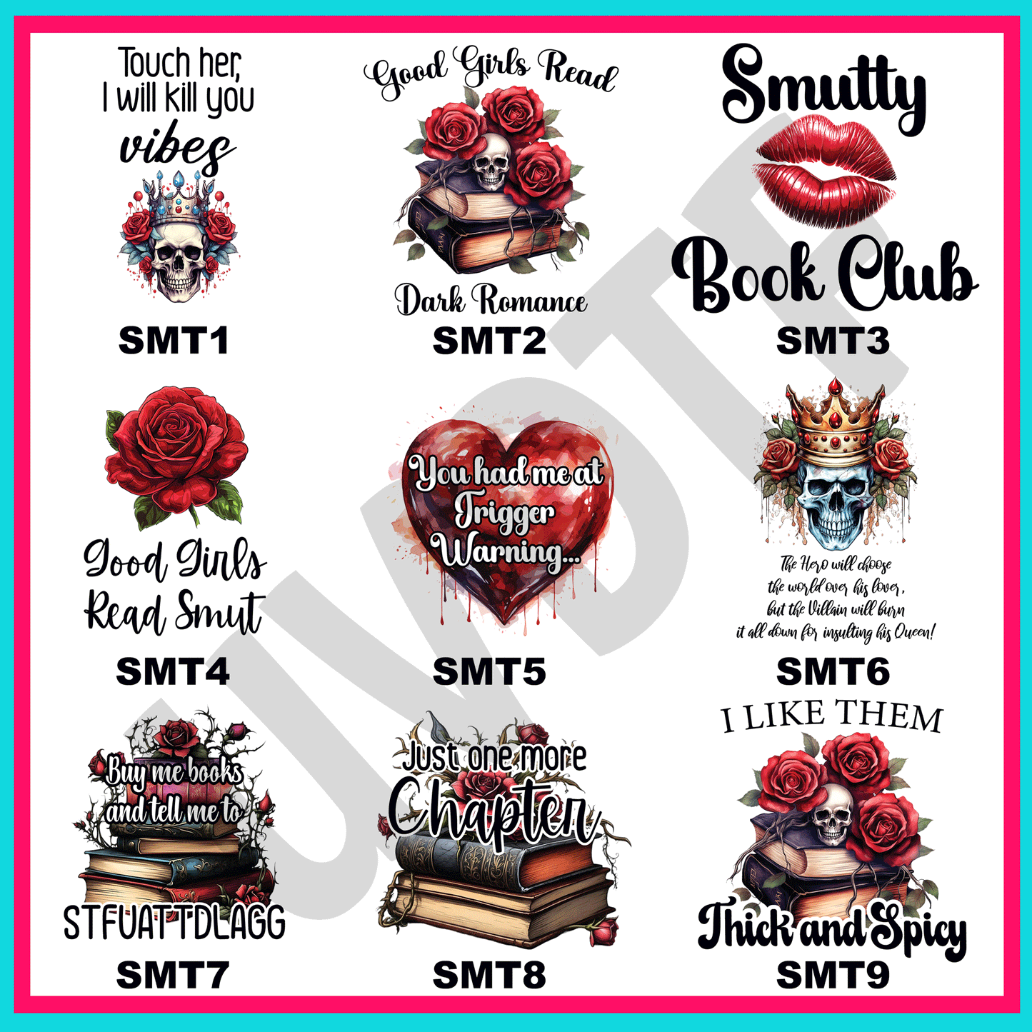 UVDTF Smutty Love Decals -V17