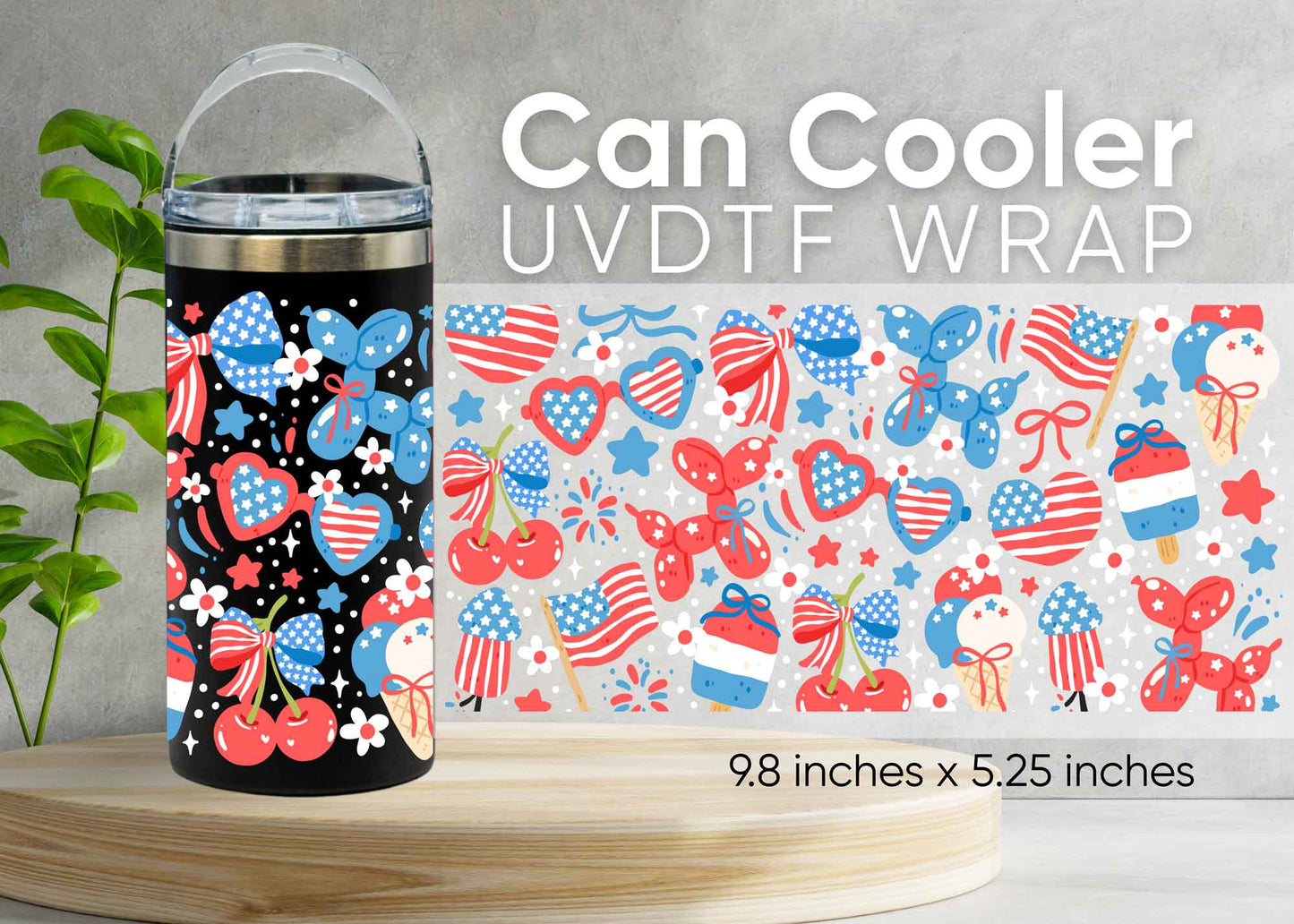 Fourth Fun UVDTF 4-in-1 Can Cooler Wrap - CAC11