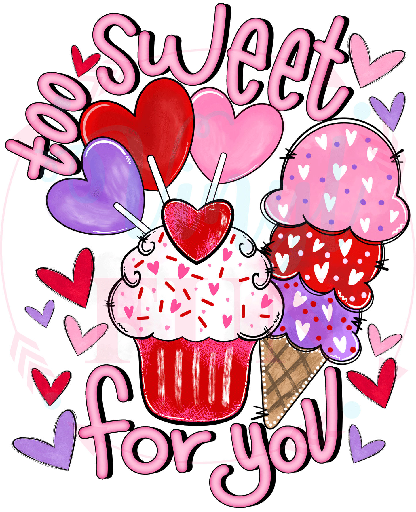Ice Cream Valentine Transfer -H36
