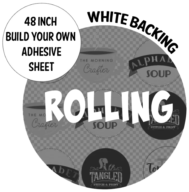 48" Adhesive Rolling Gang Sheet- WHITE BACKING