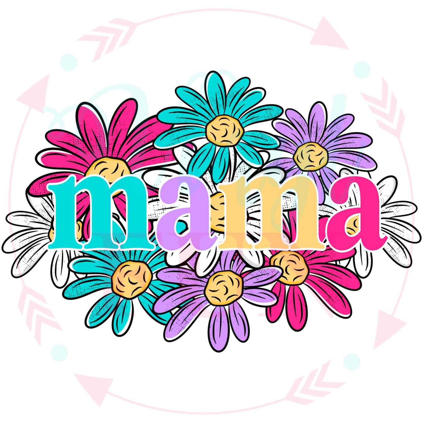 Colorful Flowers Mama Transfer - 85