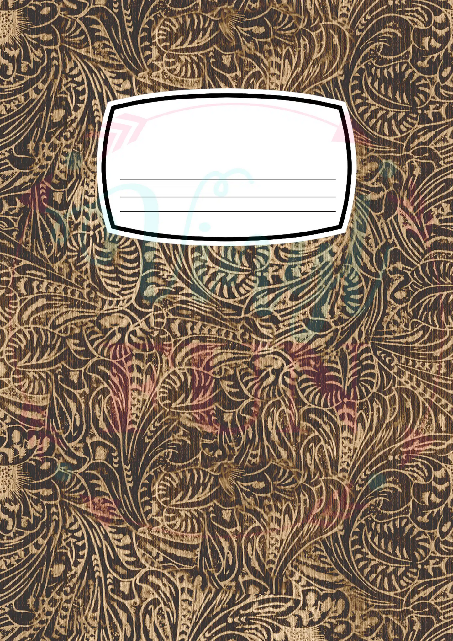 Composition Notebook Cover Transfer Sheet - Tooled Leather