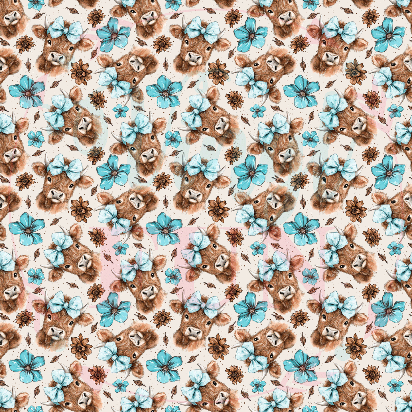 Cow With Blue Bows-D2