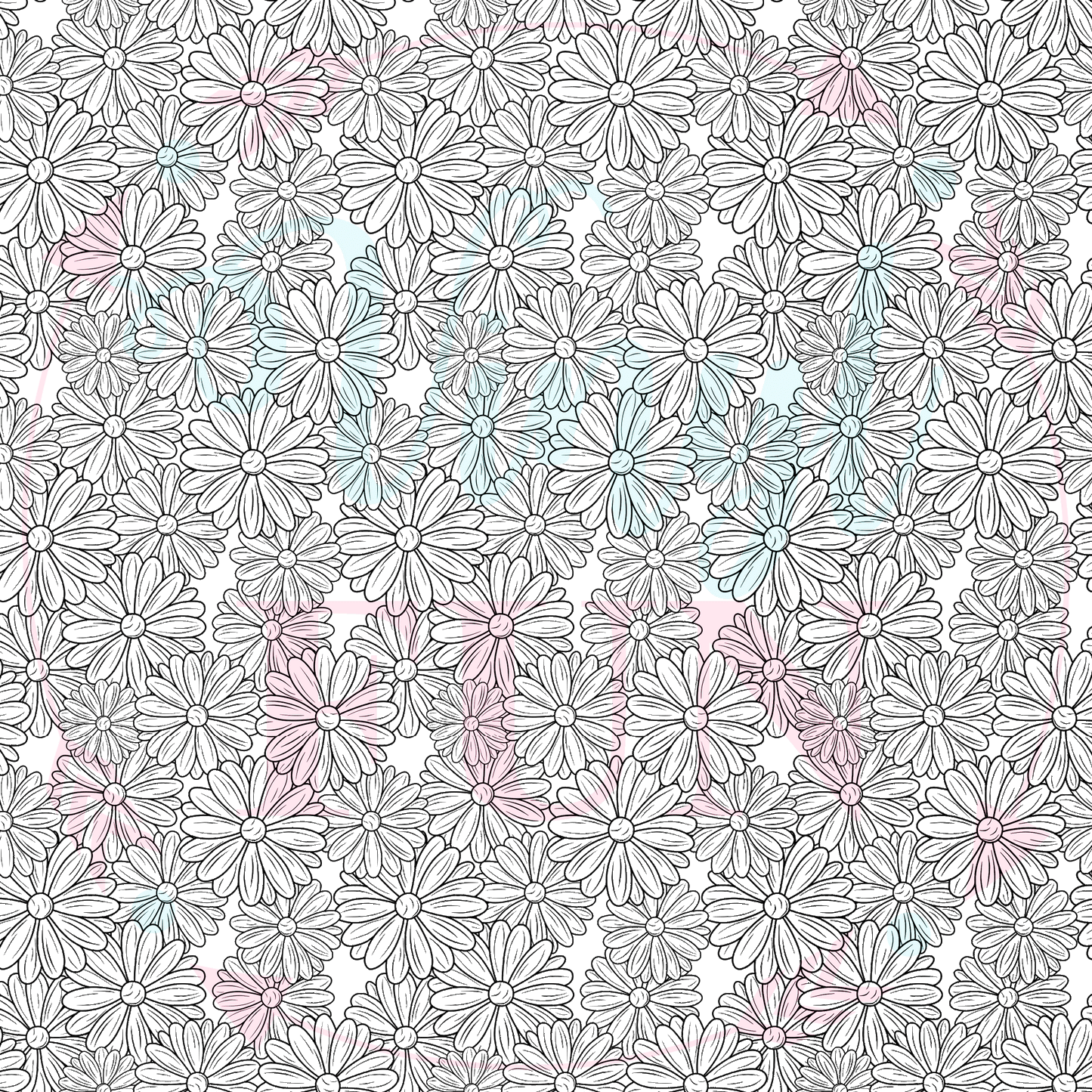 Black Daisies Pattern