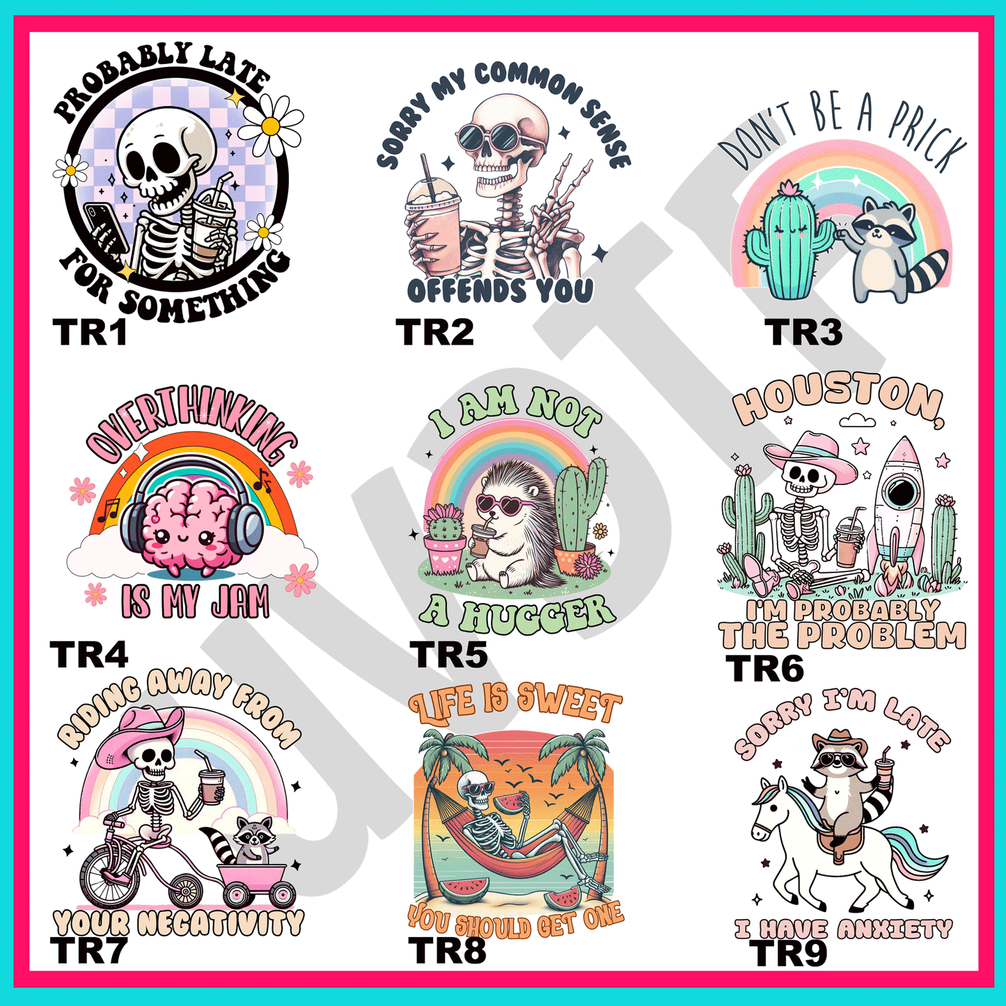 UVDTF Totally Ridiculous Decals-U6