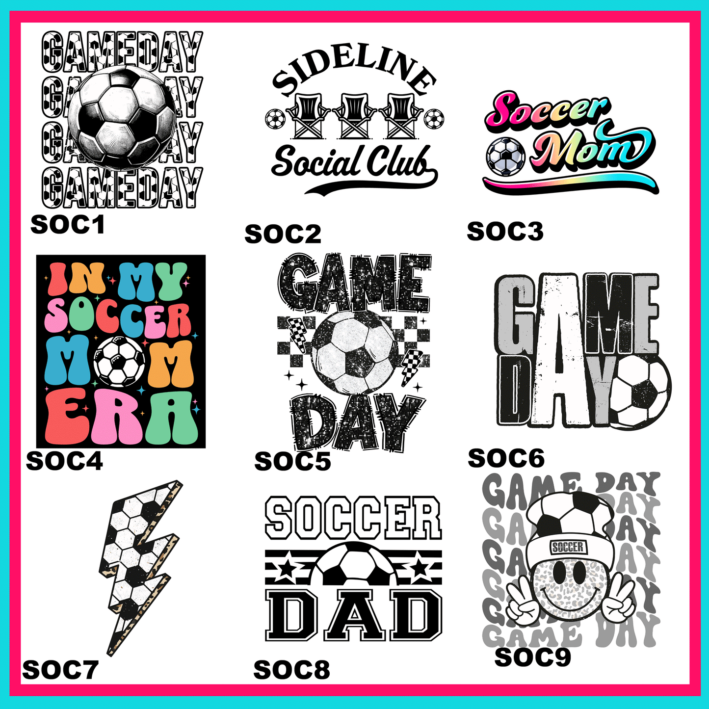 Soccer Life Transfers -For Fabrics