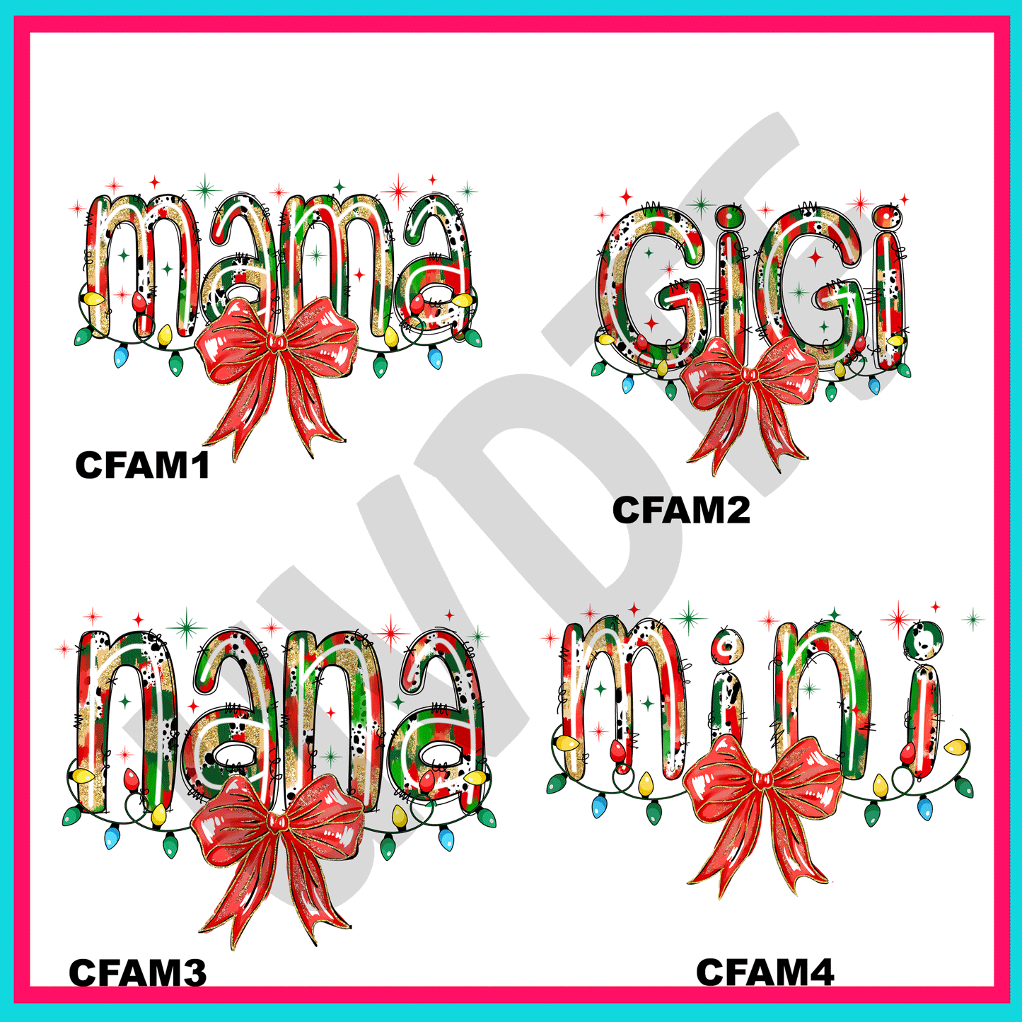 UVDTF Christmas Fam Decals