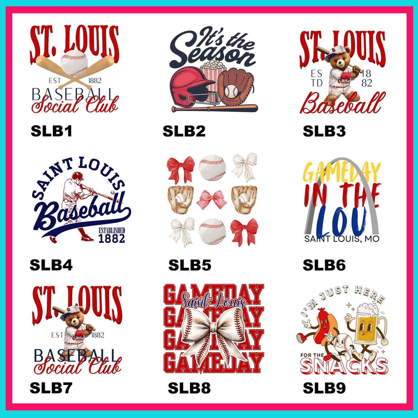 Saint Louis Baseball Transfers -For Fabrics
