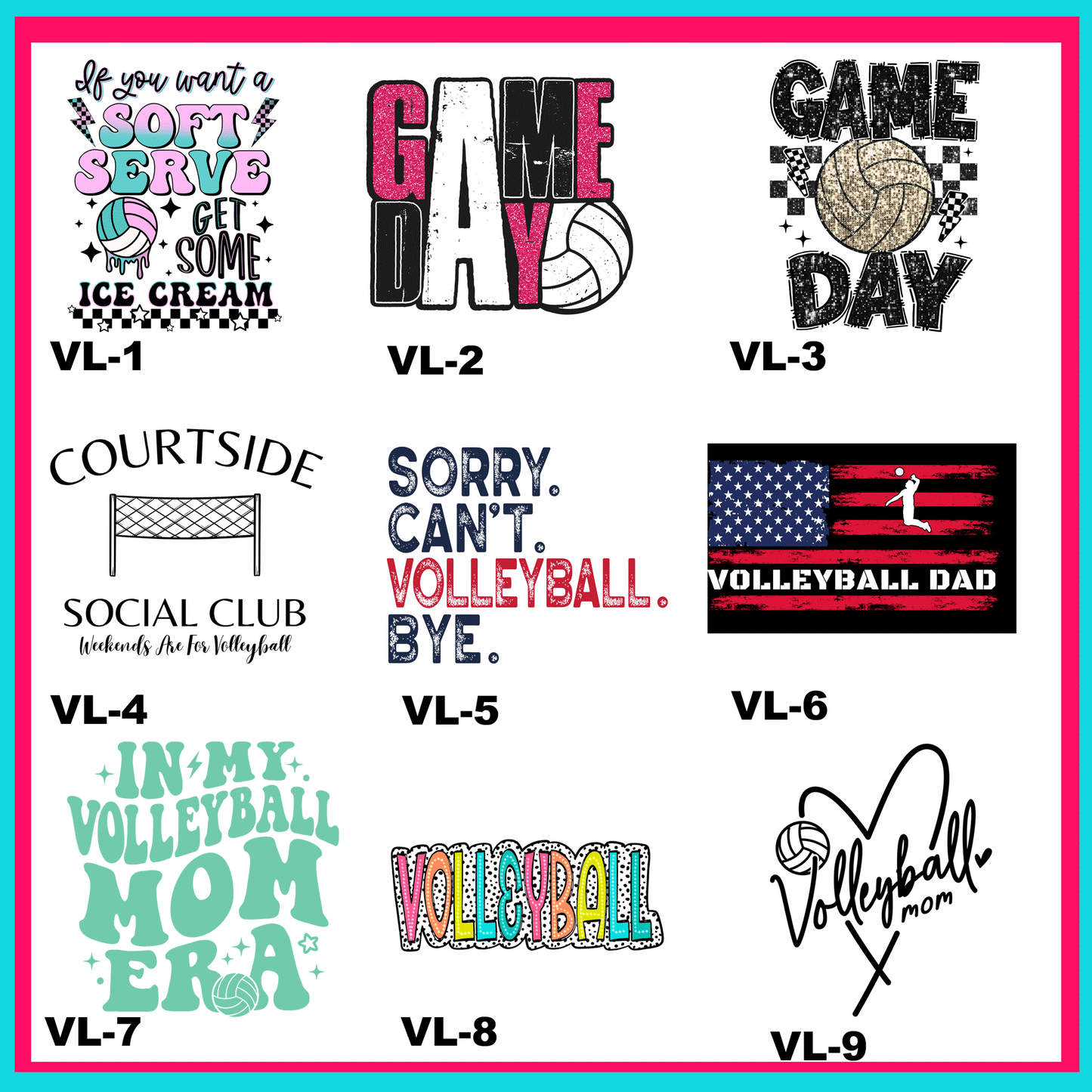 Volleyball Life Transfers -For Fabrics