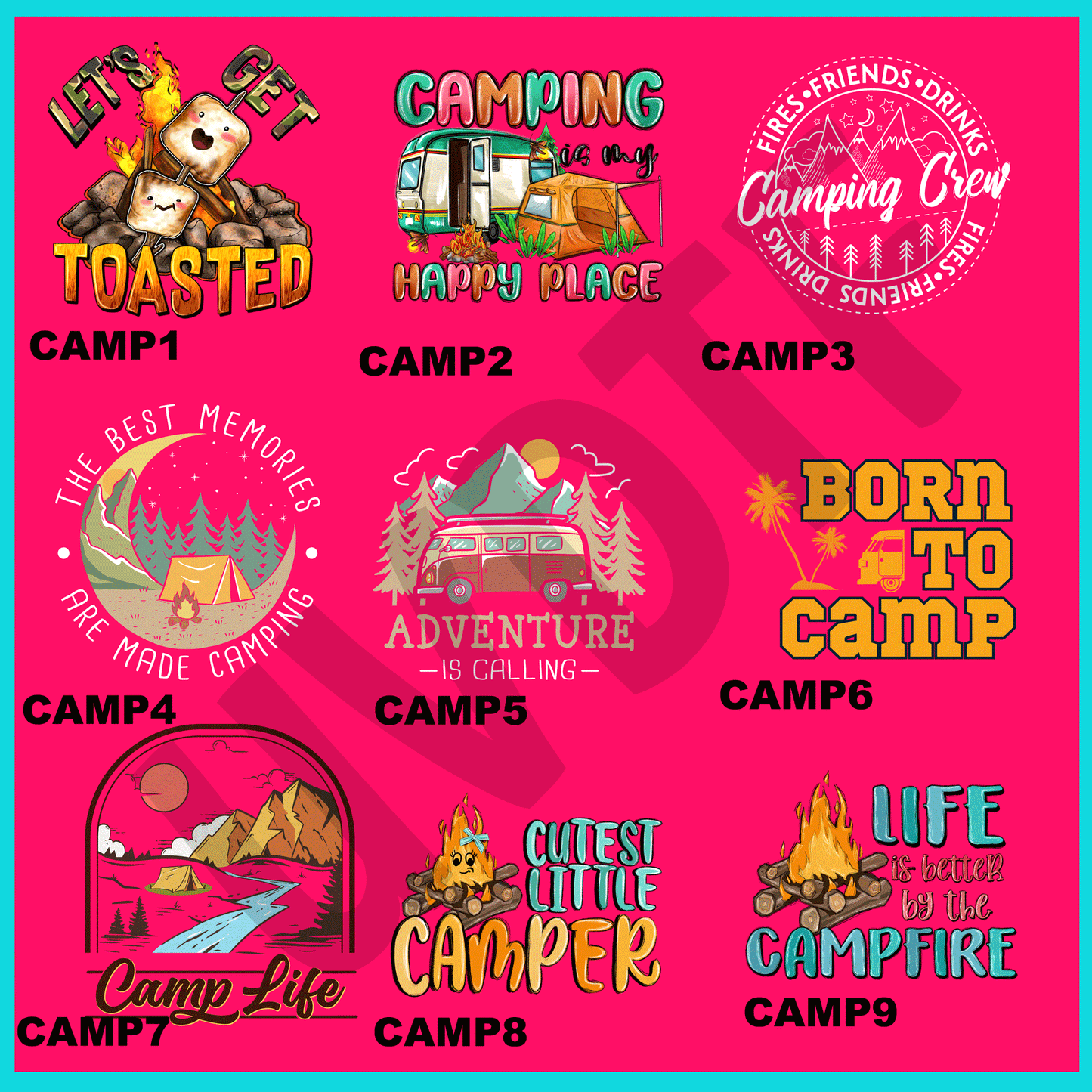 UVDTF Camping Life Decals -V2
