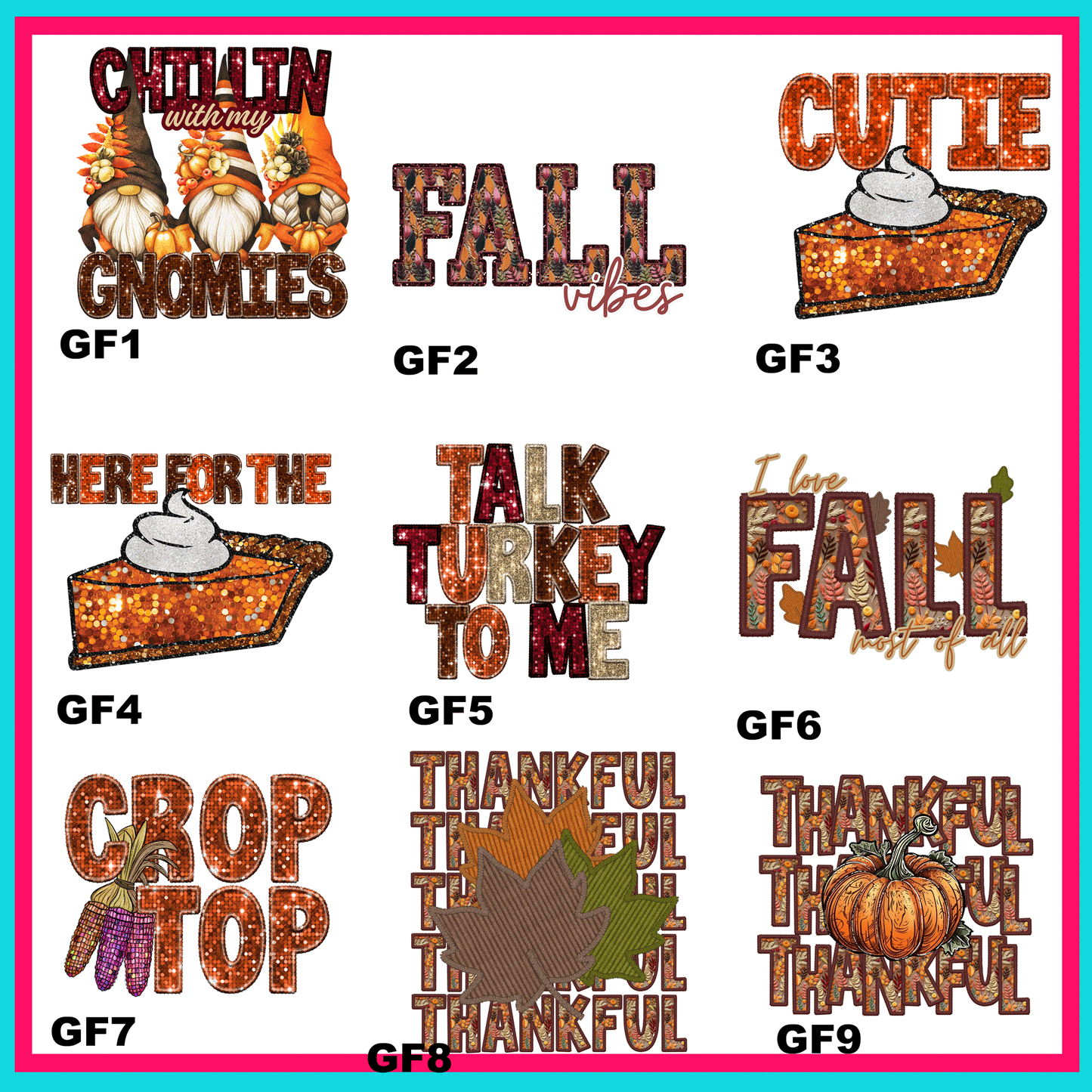 Glitzy Fall Transfers-For Fabrics