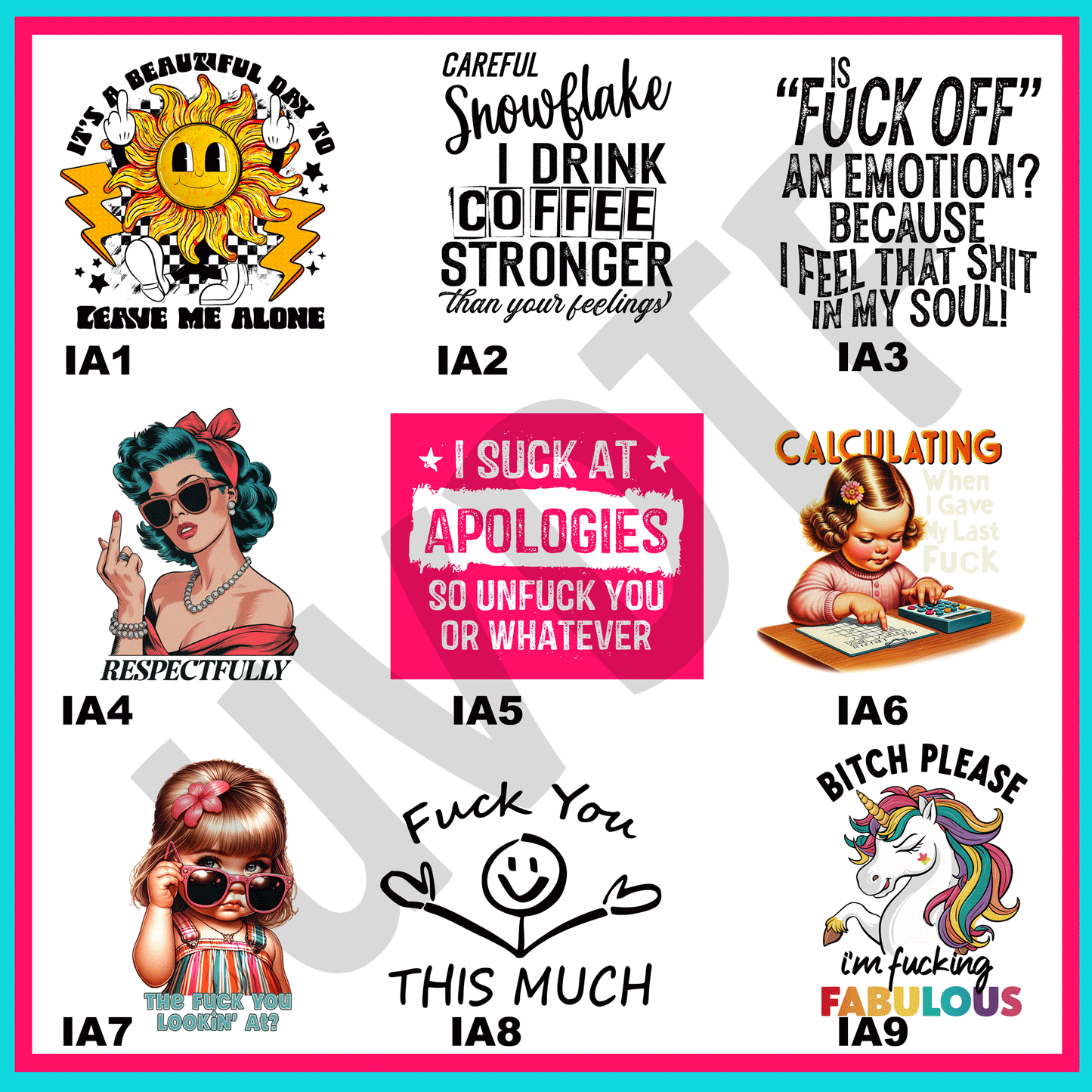 UVDTF Inappropriate Adult Decals-V26