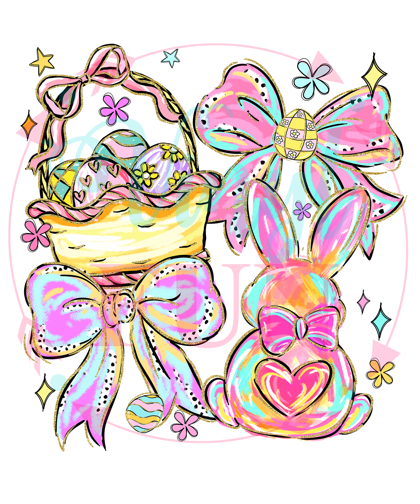 Easter Bows Transfer - E11