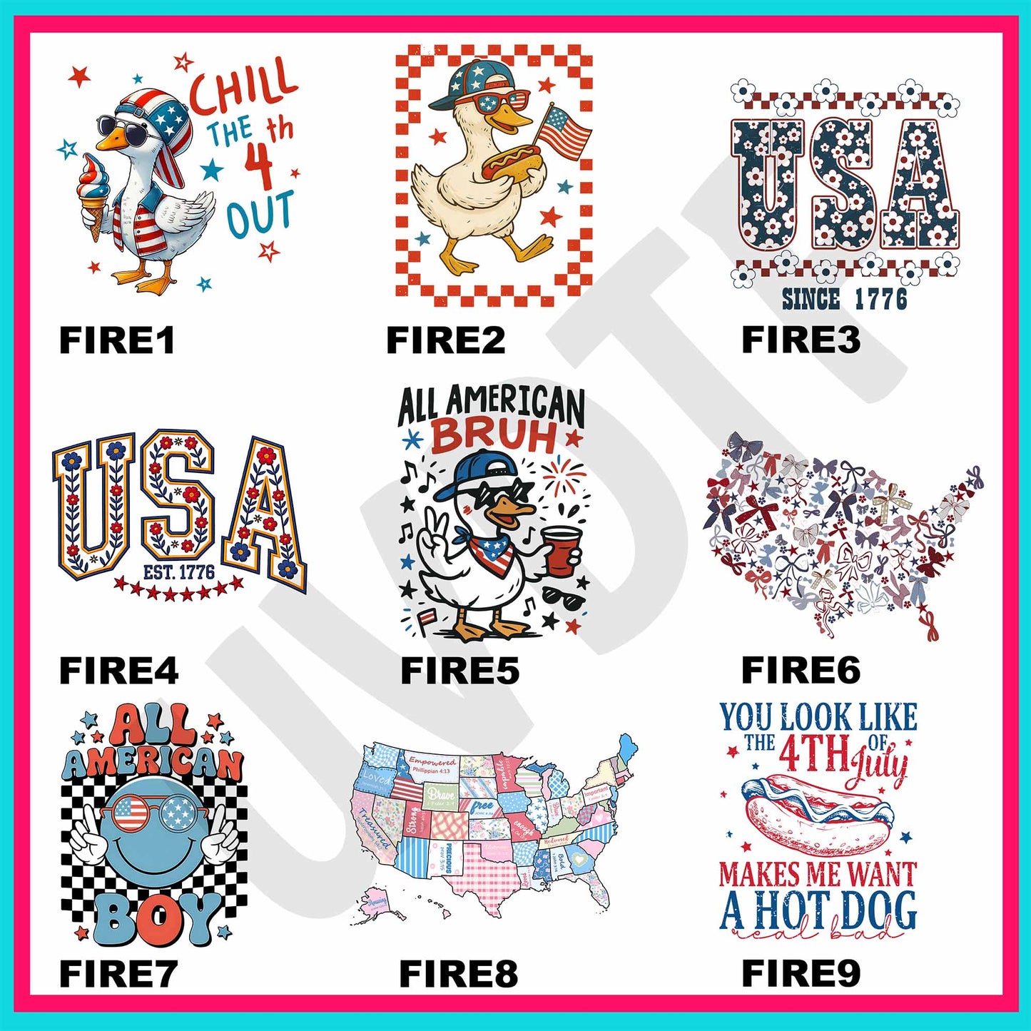 UVDTF Firecracker Decals