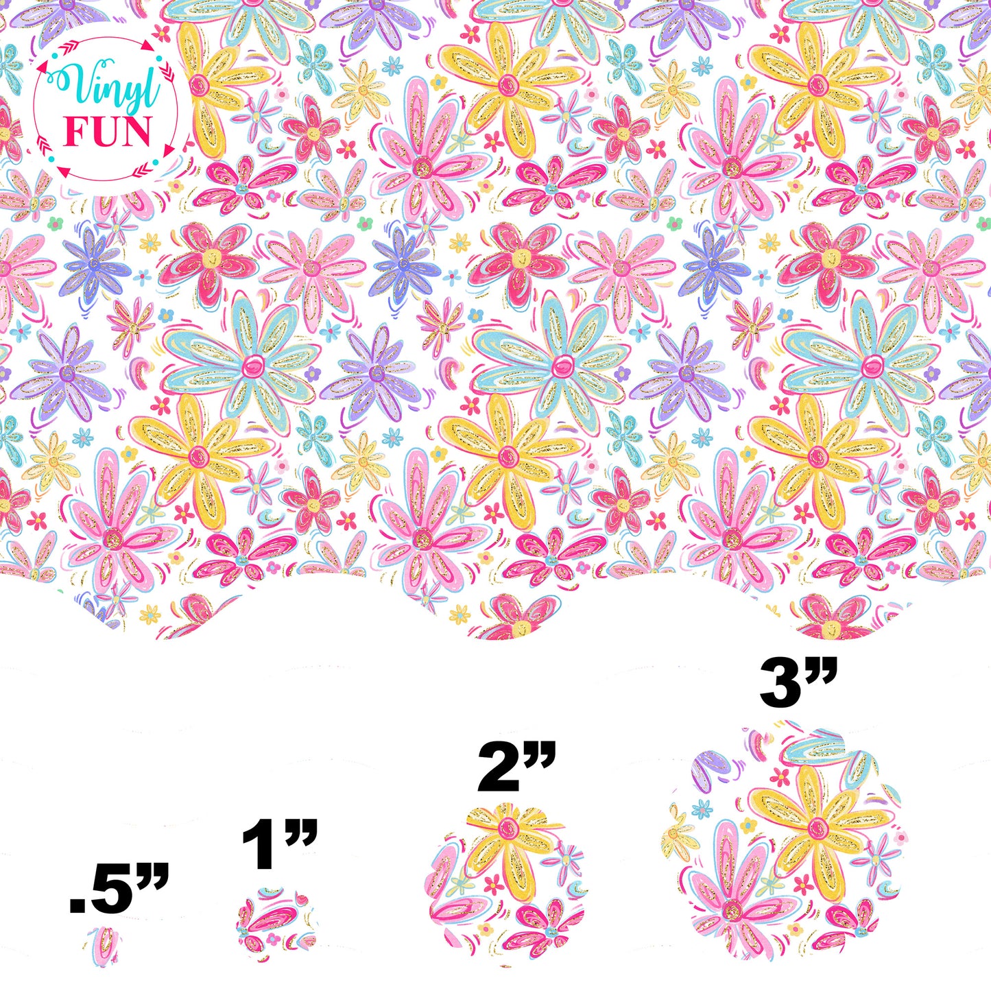 Girly Floral Doodles - Acrylic