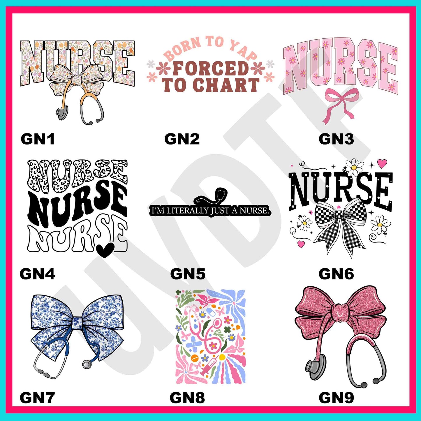 UVDTF Girly Nurse Decals