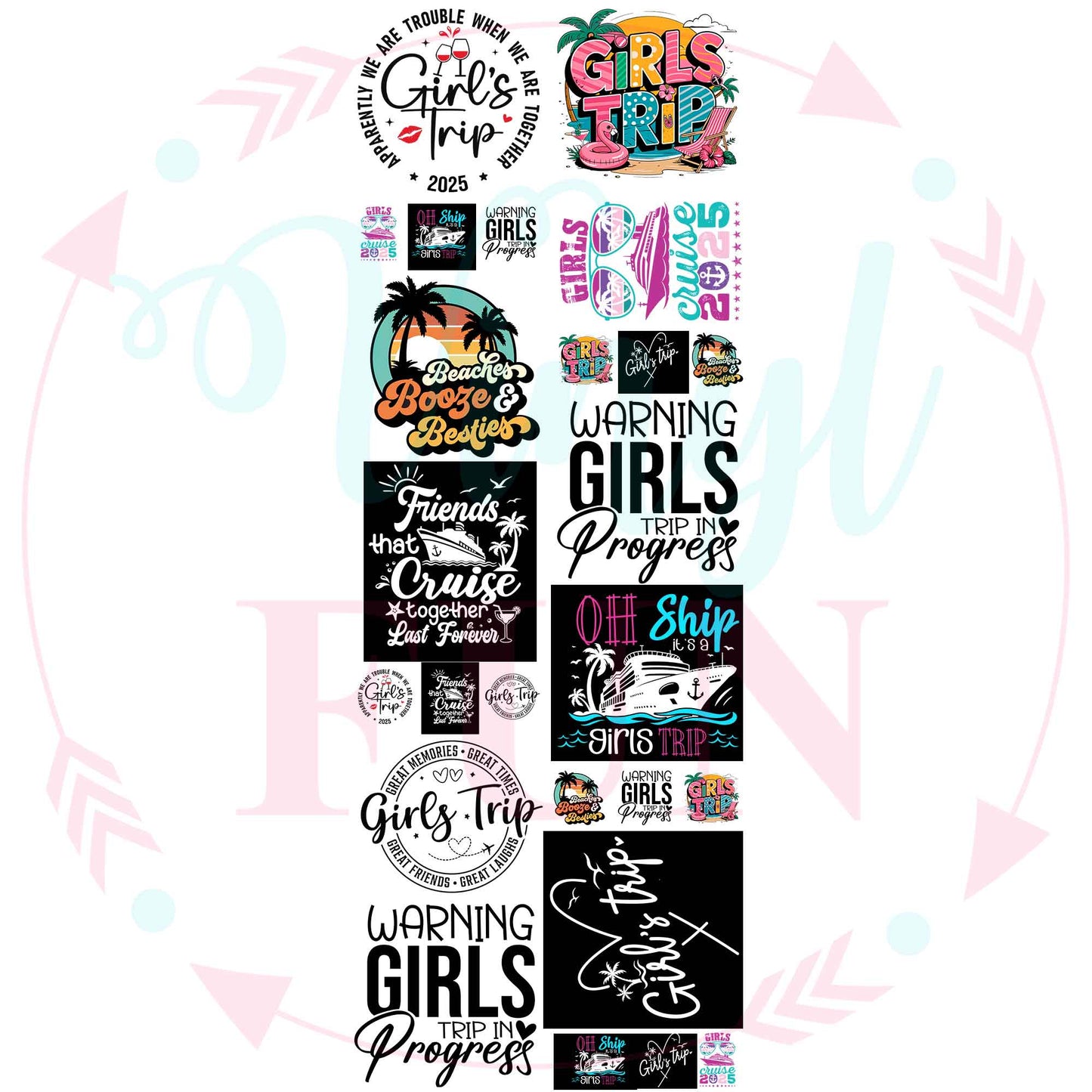 Girly Getaway Gang Sheet 22"x60"