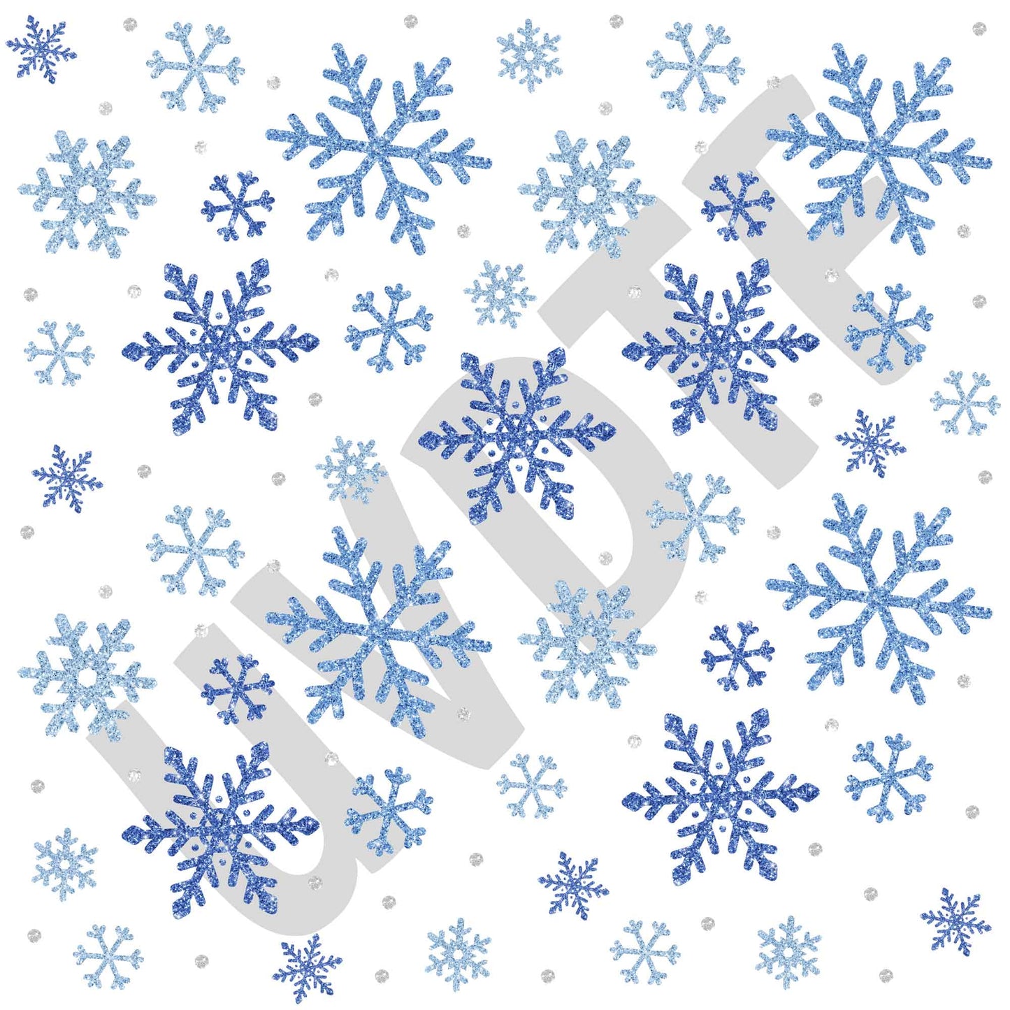 UVDTF Glitter Snowflakes Blue Elements