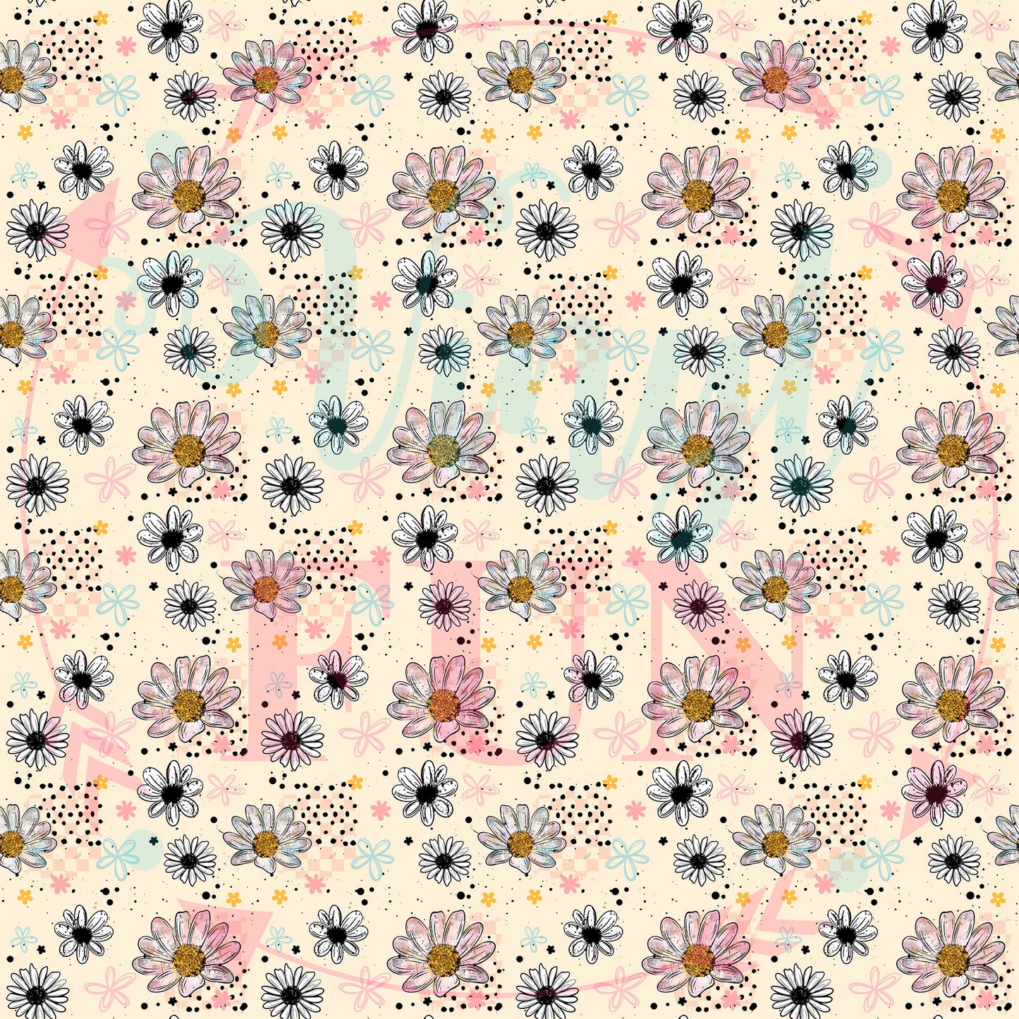 Grunge Flowers Pattern-A8