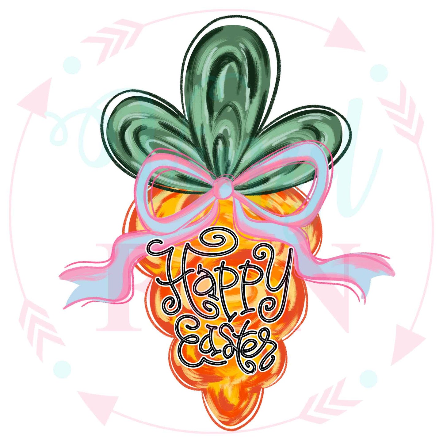Happy Easter Carrot Transfer - E8