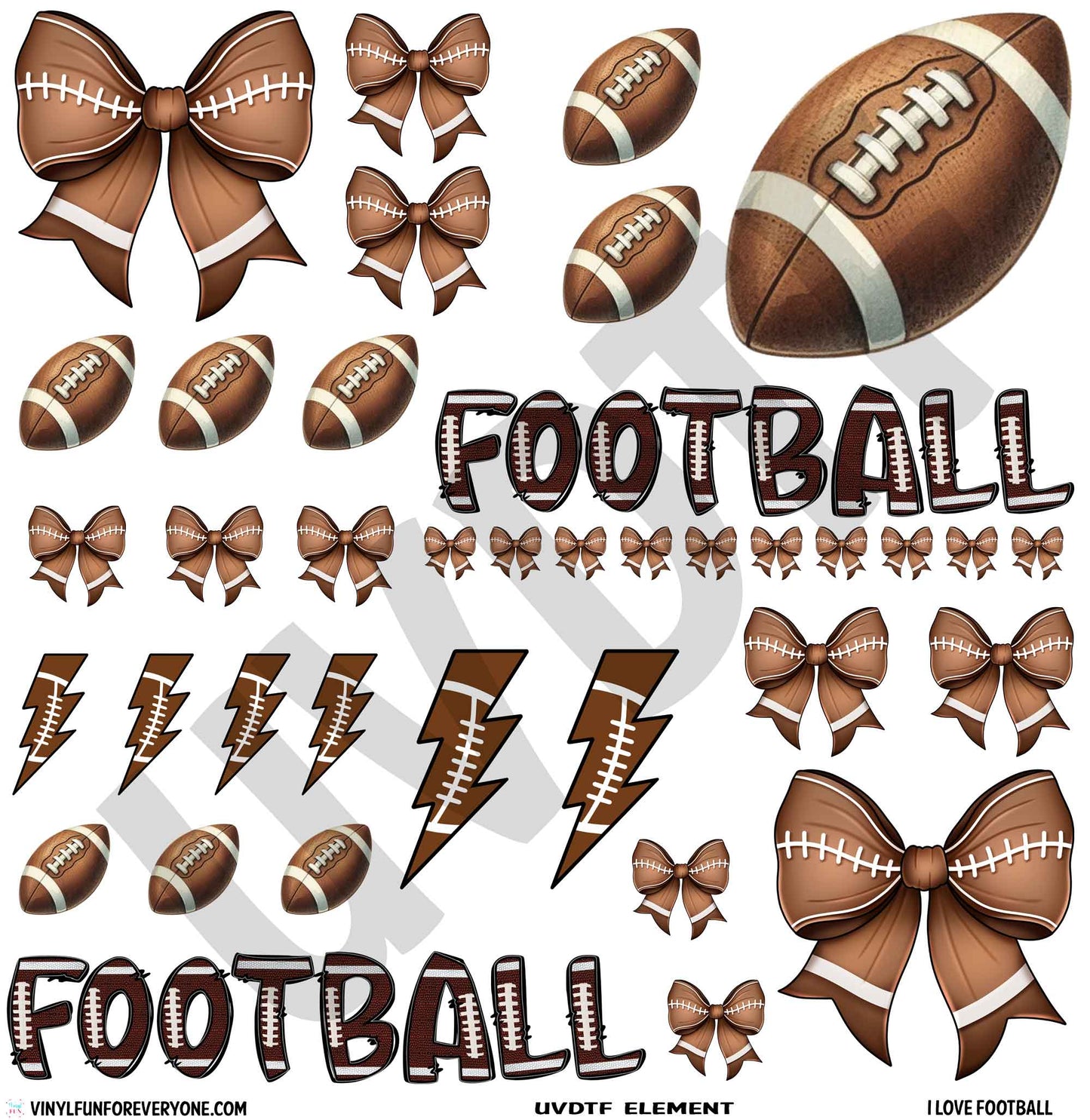 UVDTF I Love Football Elements-Y9