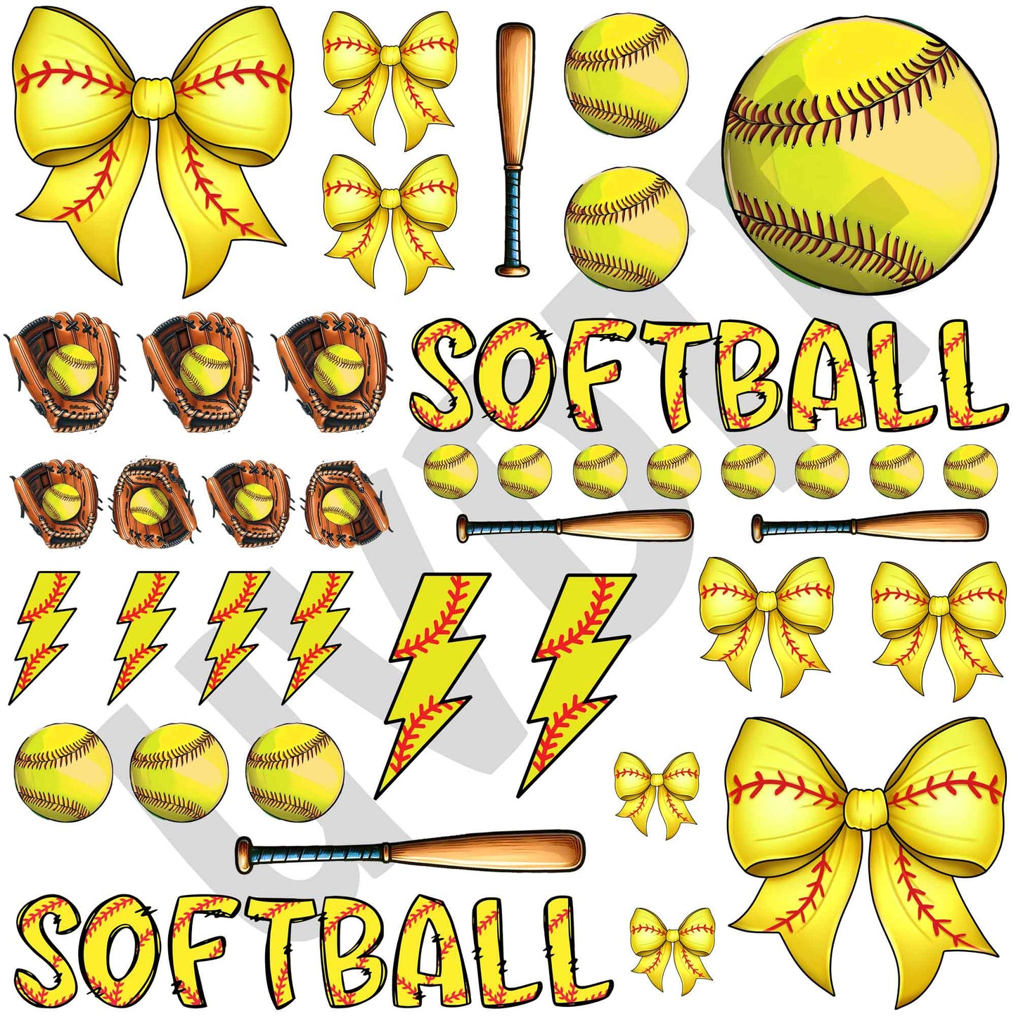 UVDTF I Love Softball Elements-Y5