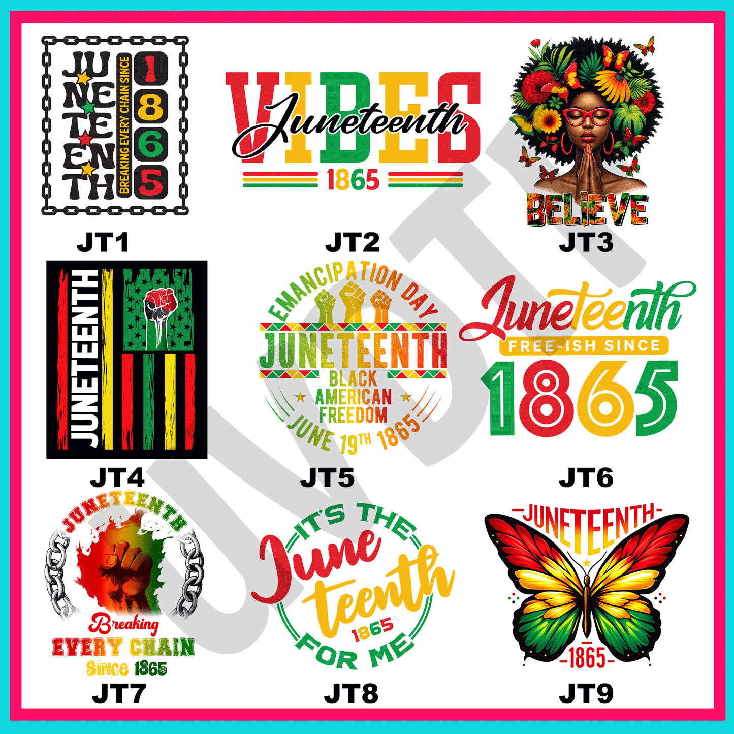 UVDTF Juneteenth Vibes Decals