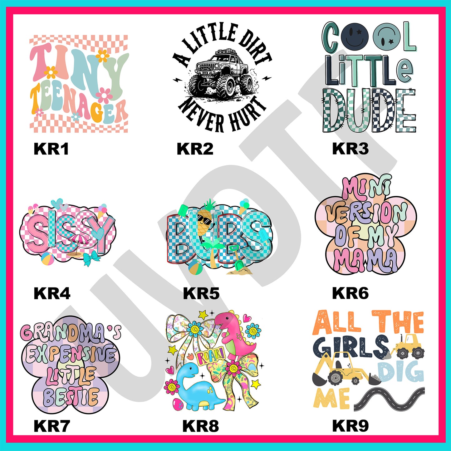 UVDTF Kids Rule Decals