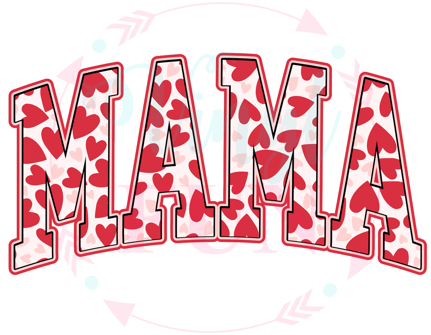 UVDTF Mama Hearts Decal-V17