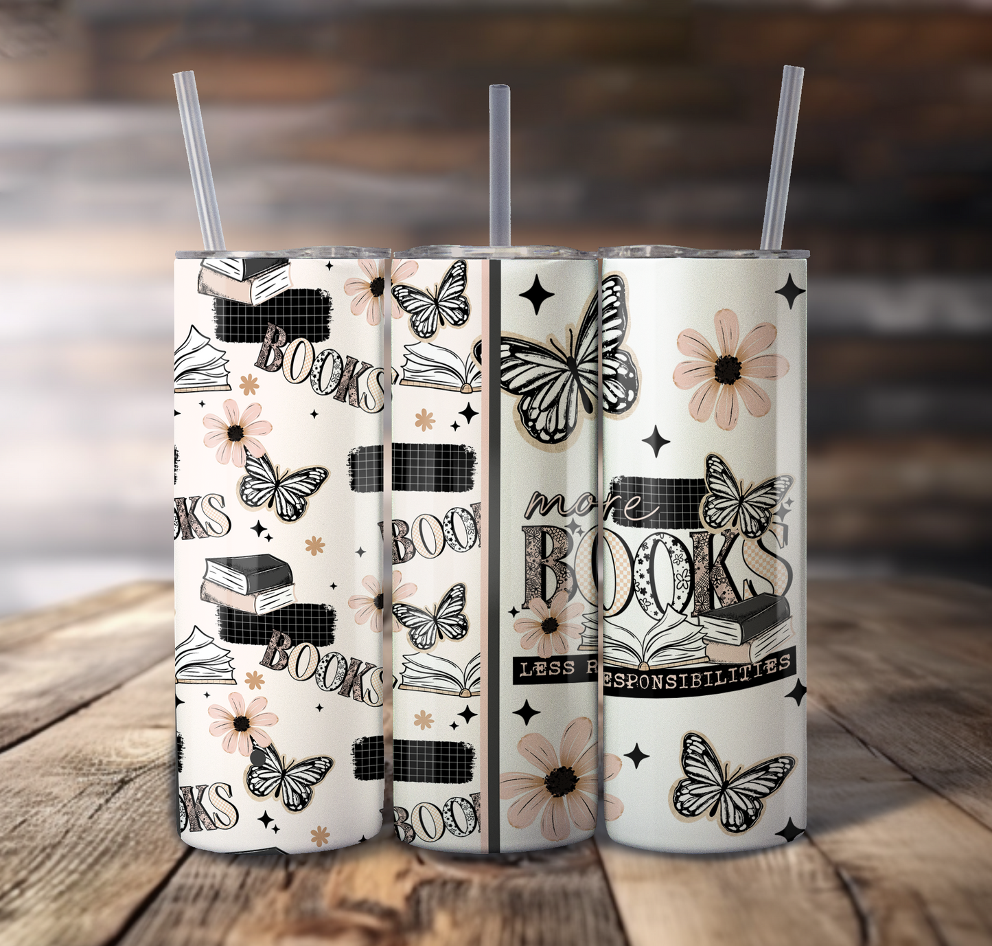 More Books Wrap For Straight Tumbler - S804