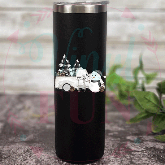 Trees & Snowman Decal-H32