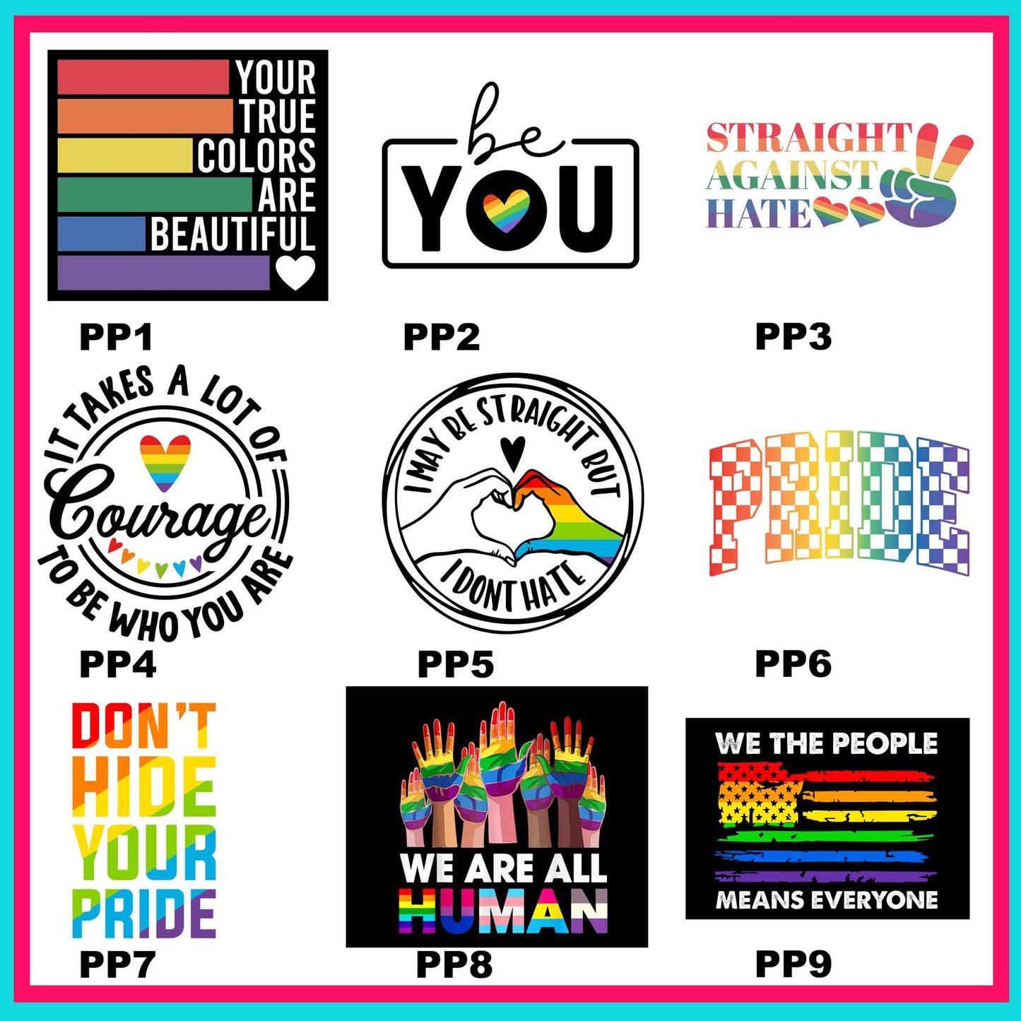 Pride & Proud Transfers- For Fabrics
