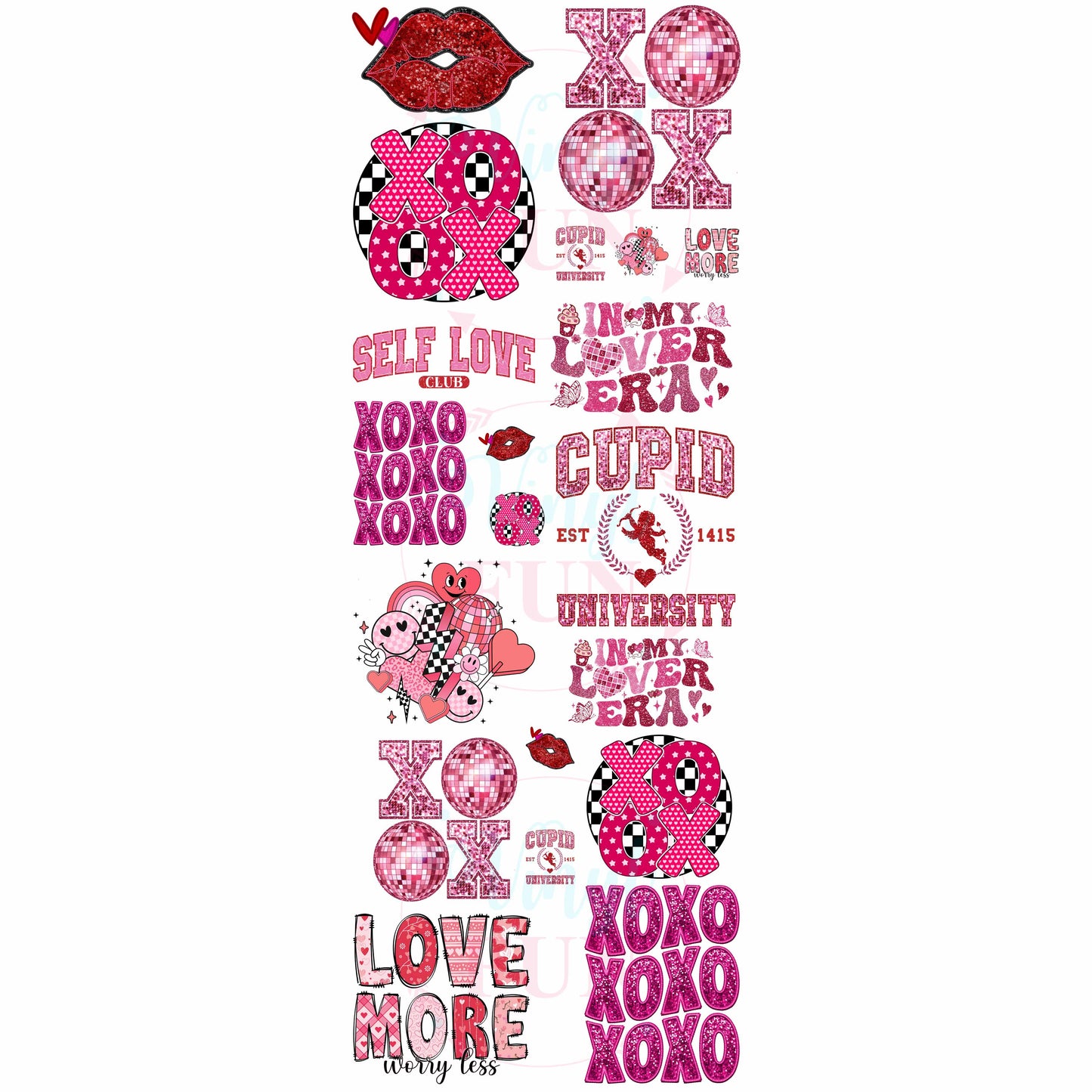 Glitzy Valentines Transfer-For Fabrics