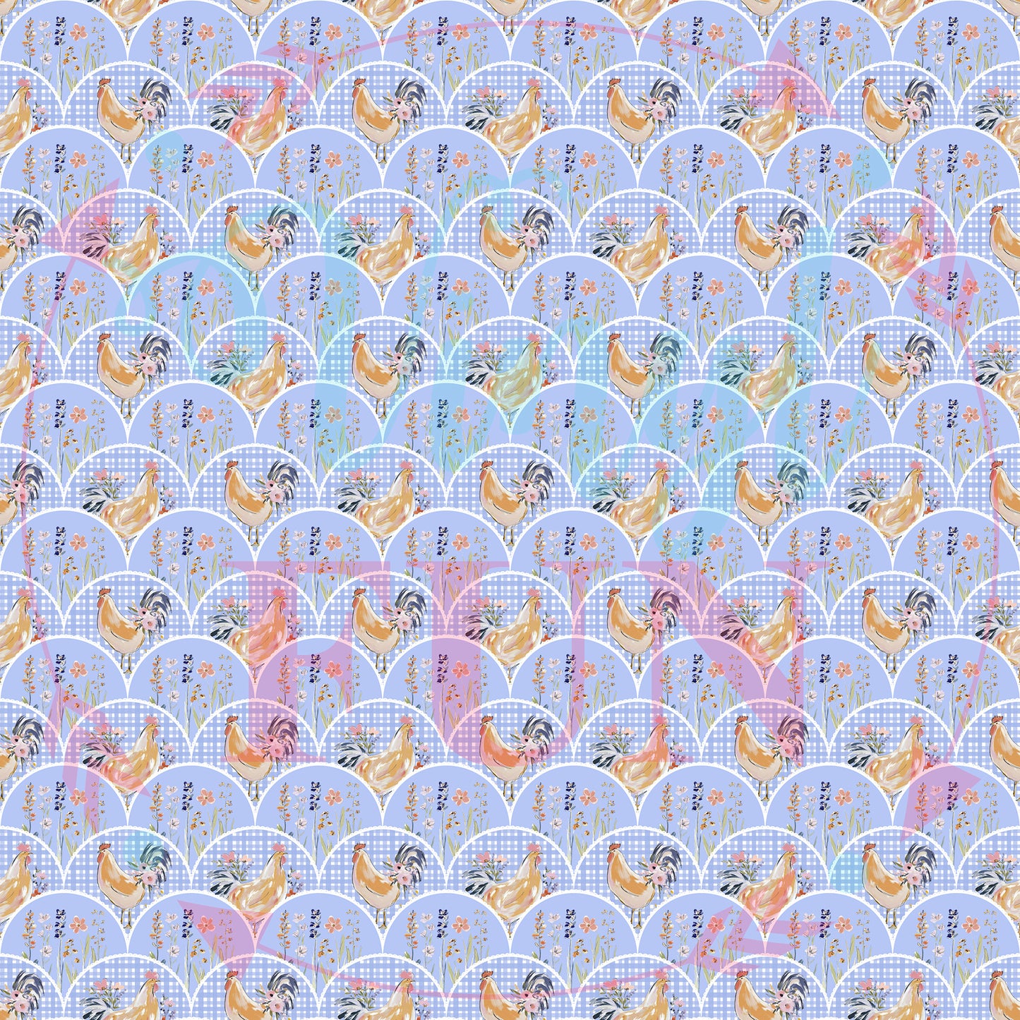 Pastel Chickens Pattern-A13