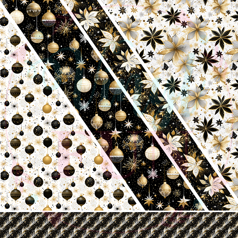 Pattern Party Luxury Black Gold Christmas