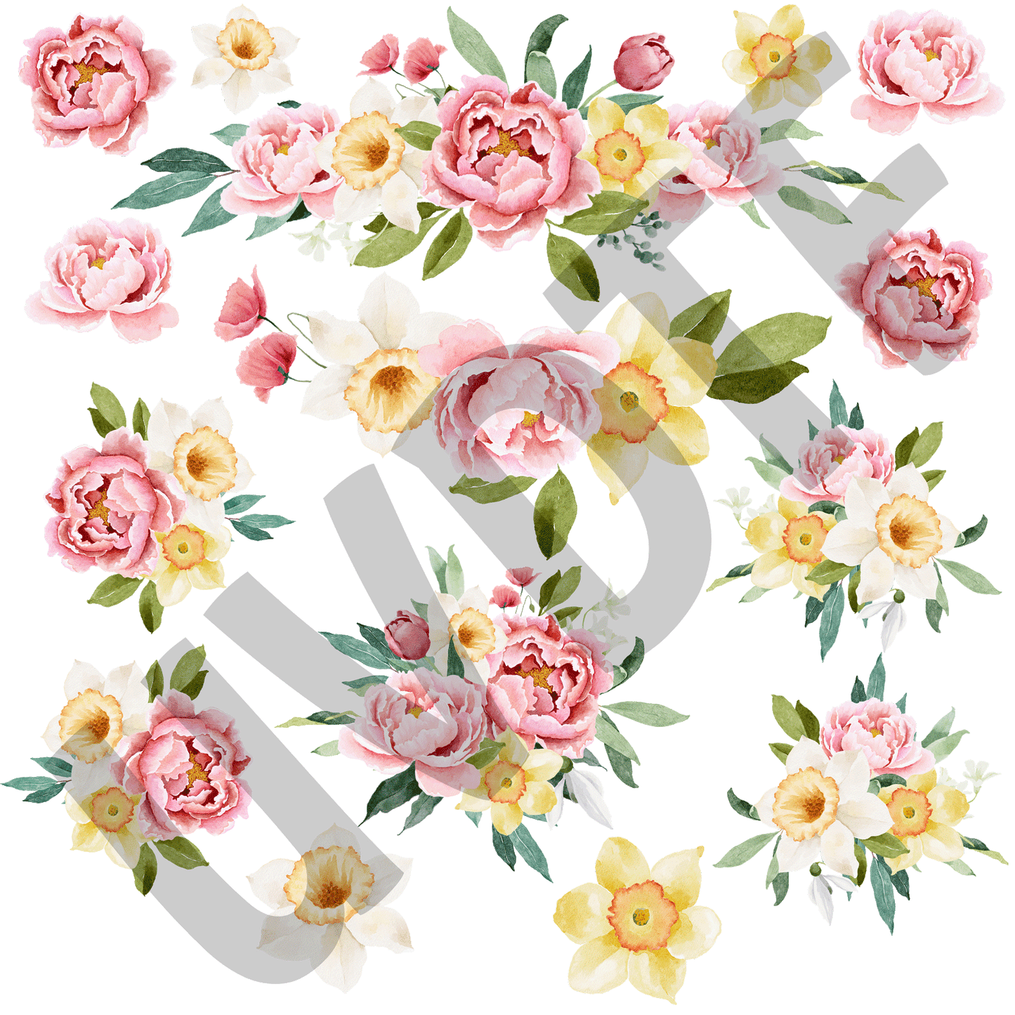 UVDTF Peony and Daffodil Splendor Elements-X25