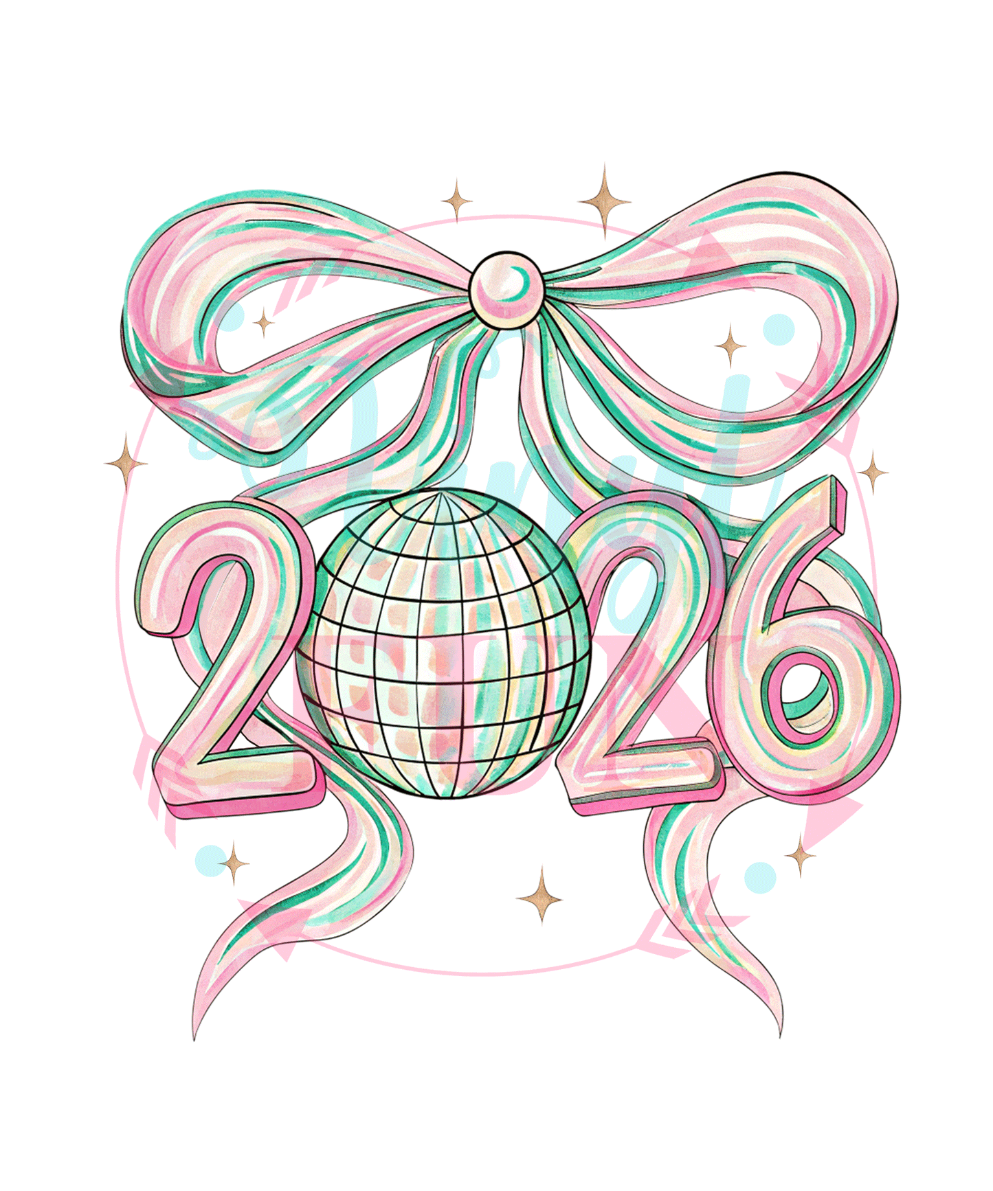 Pink & Teal Transfer -NEW5