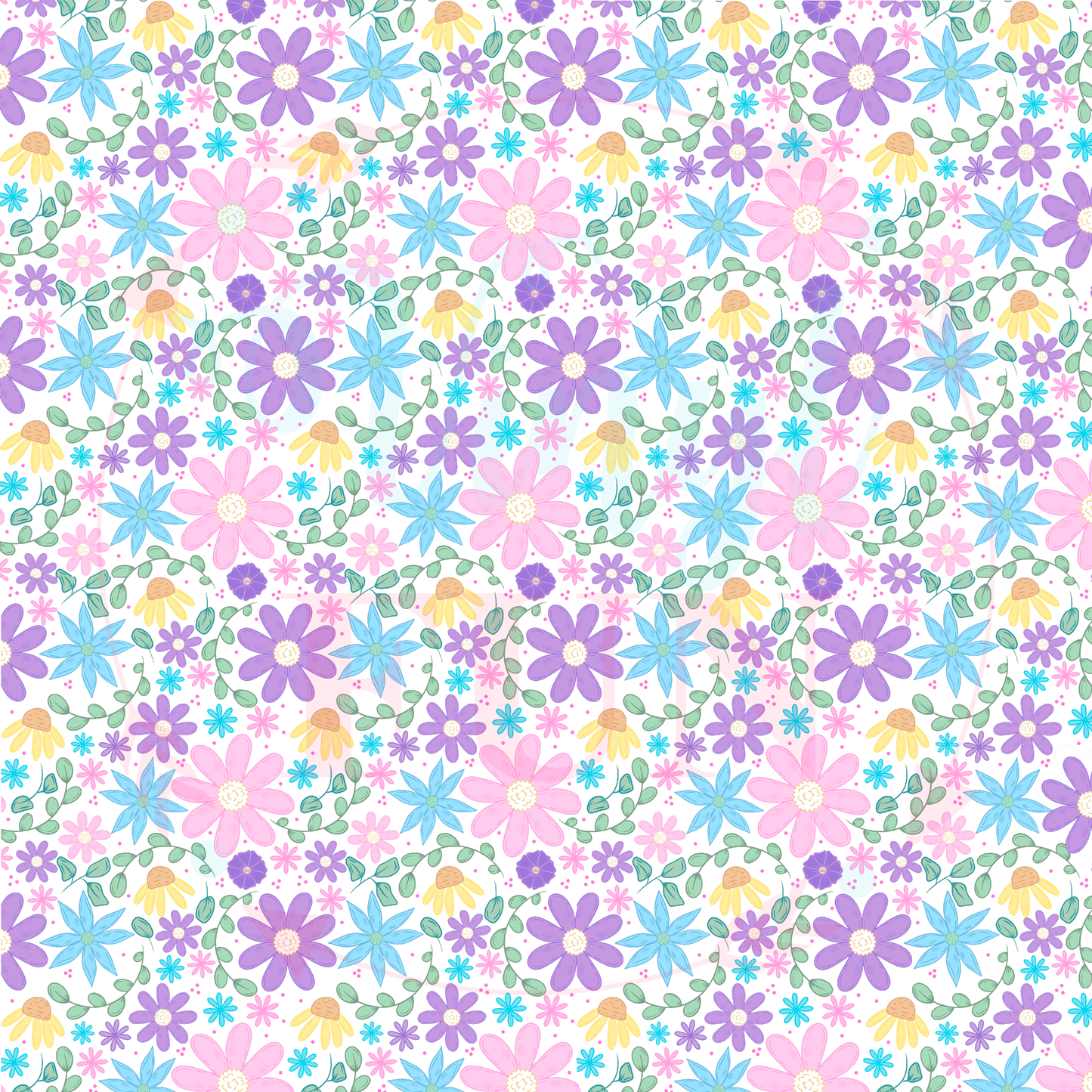 Pink & Purple Flower Mix Pattern-A5