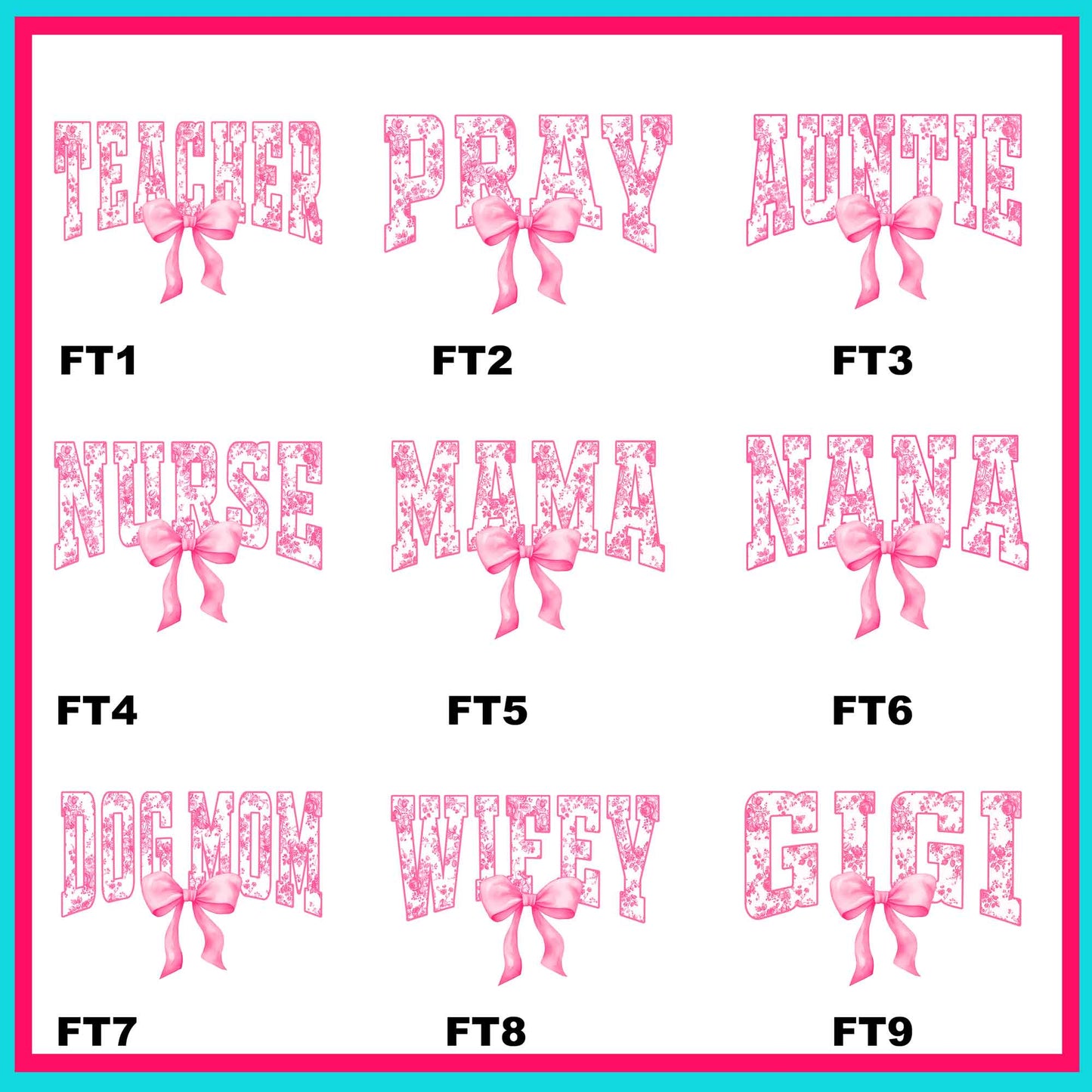 French Toile Pink Transfers -For Fabrics