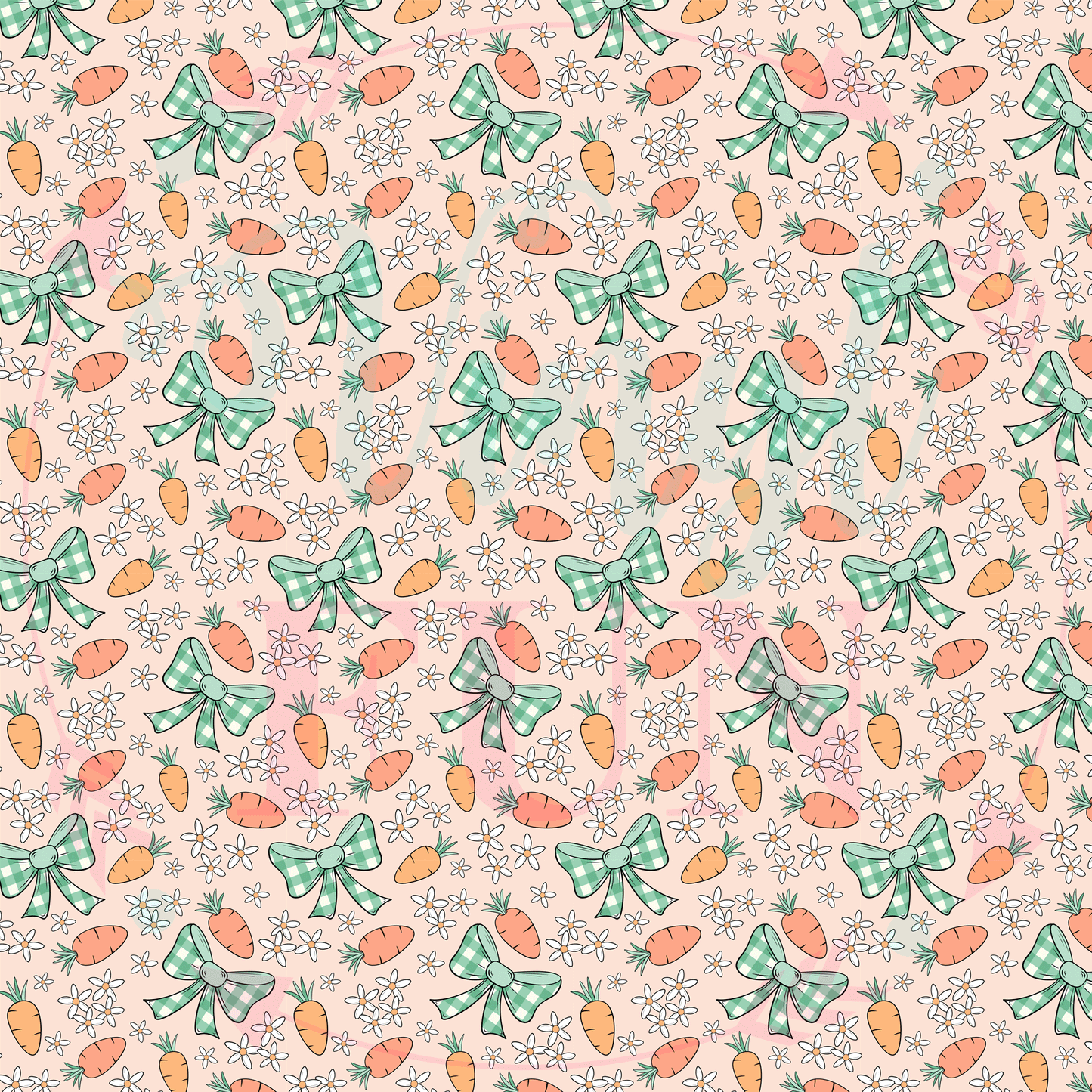 Plaid Bows With Carrots Pattern